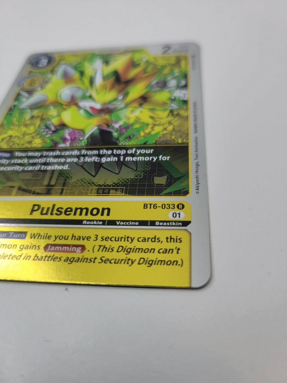 YELLOW Pulsemon BT6-033 Holo Digimon CCG Card Double Diamond English NM 2021