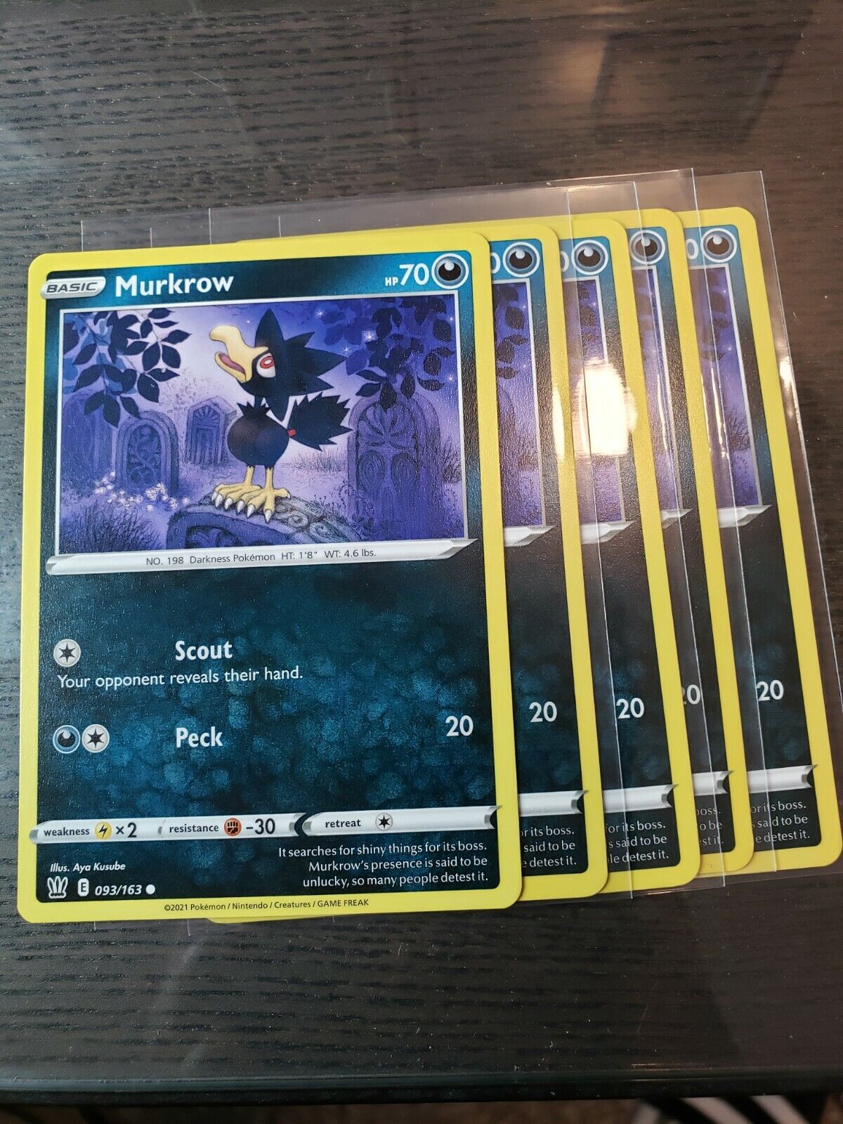 Pokemon - Murkrow - Battle Styles - 093/163 - common card- NM - 2021