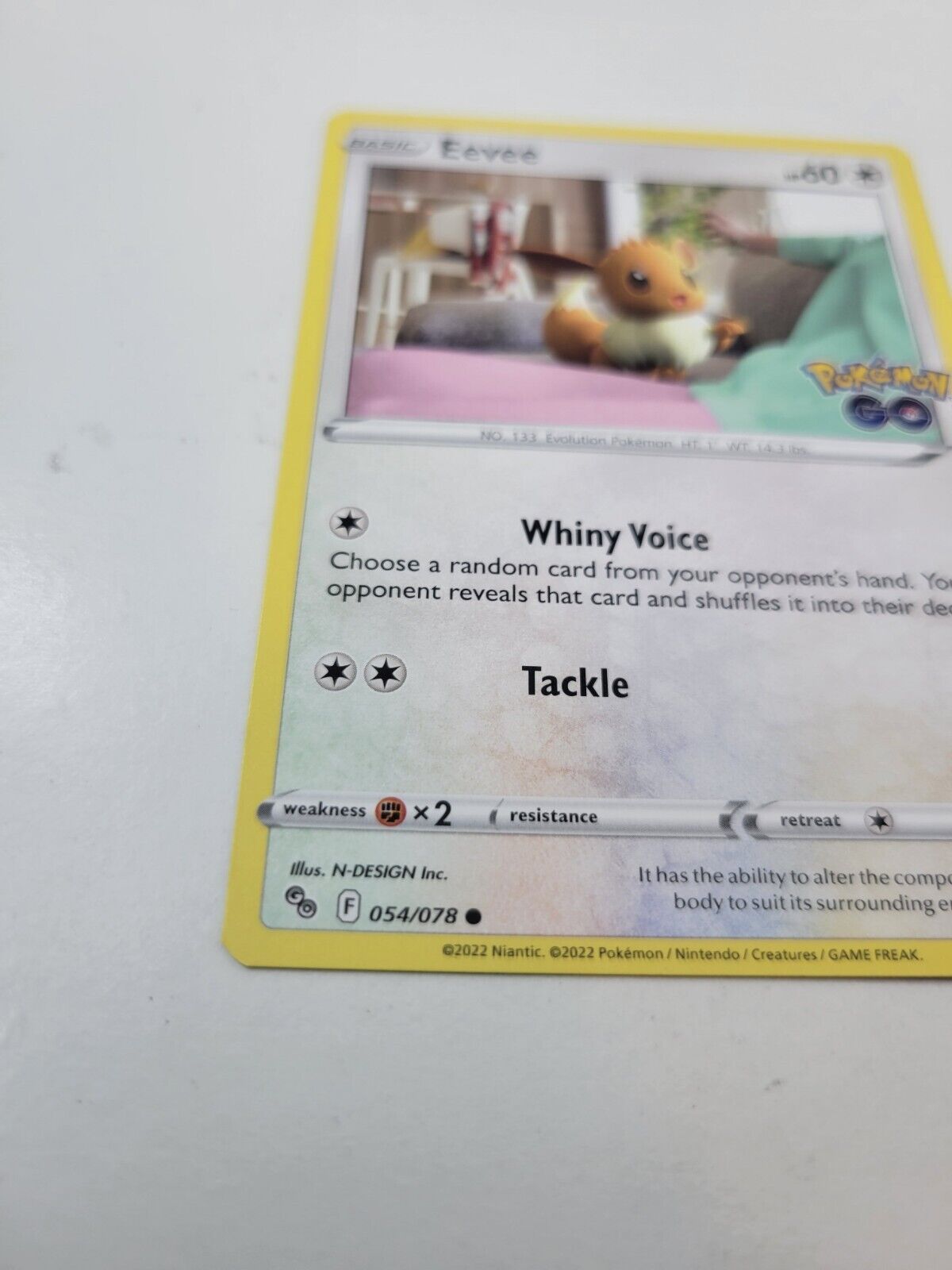 Pokémon TCG Eevee Pokemon GO 054/078 Regular Common Card NM 2022