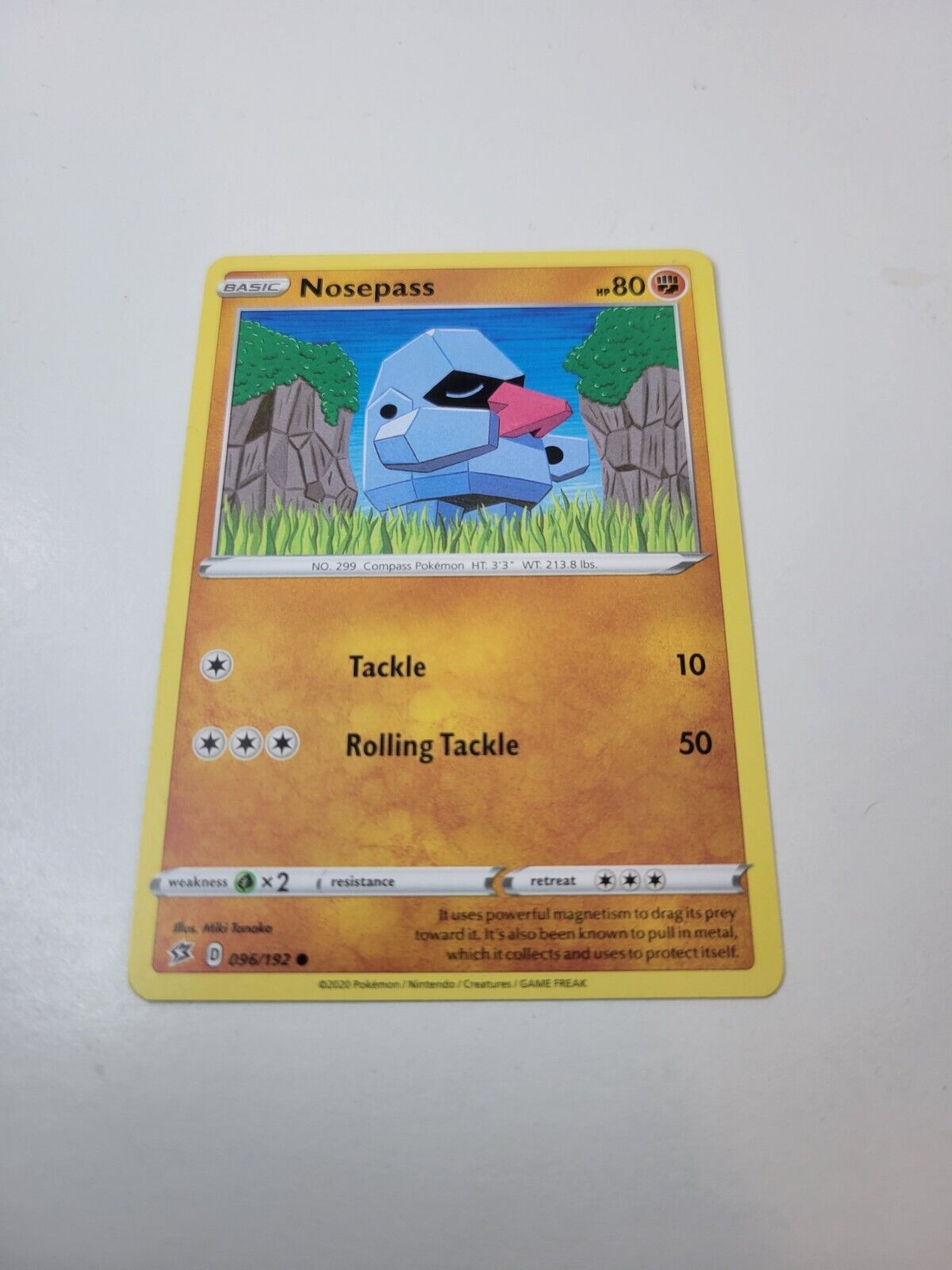 Pokémon TCG Nosepass Rebel Clash 096/192 Regular Common Card NM 2020