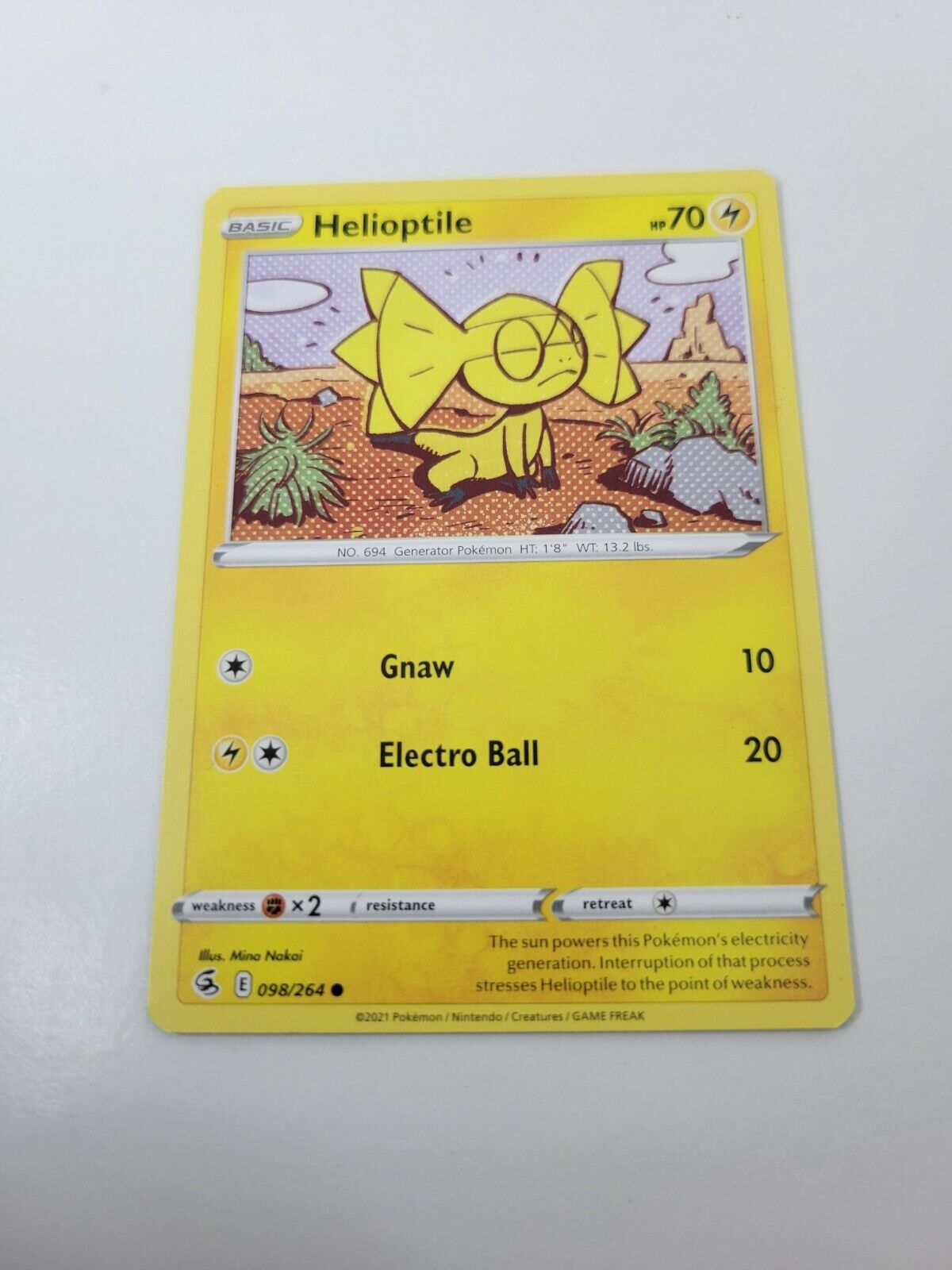 Pokémon TCG Helioptile Fusion Strike 098/264 Regular Common Card NM 2021