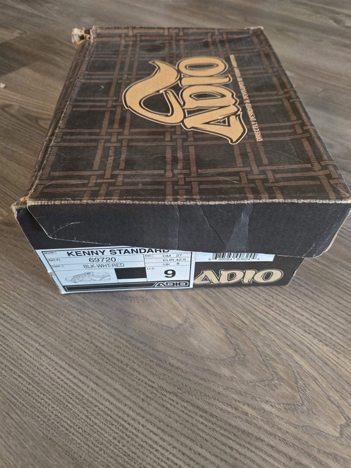 Adio Standard Kenny Anderson vintage skate shoes, Blakc/White, New in Box. Sz 9