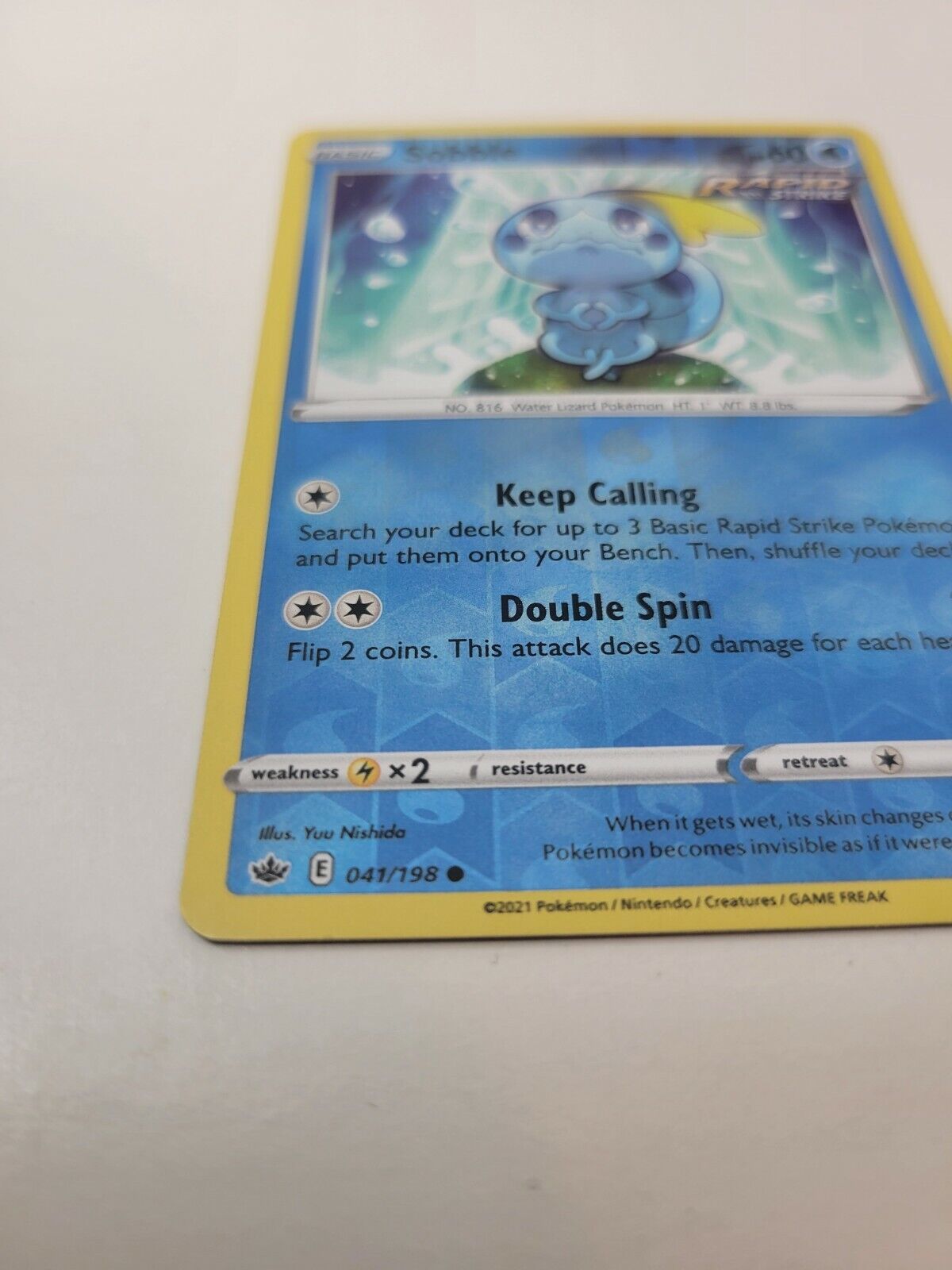 Pokémon TCG Sobble Chilling Reign 041/198 Reverse Holo Common Card NM 2021