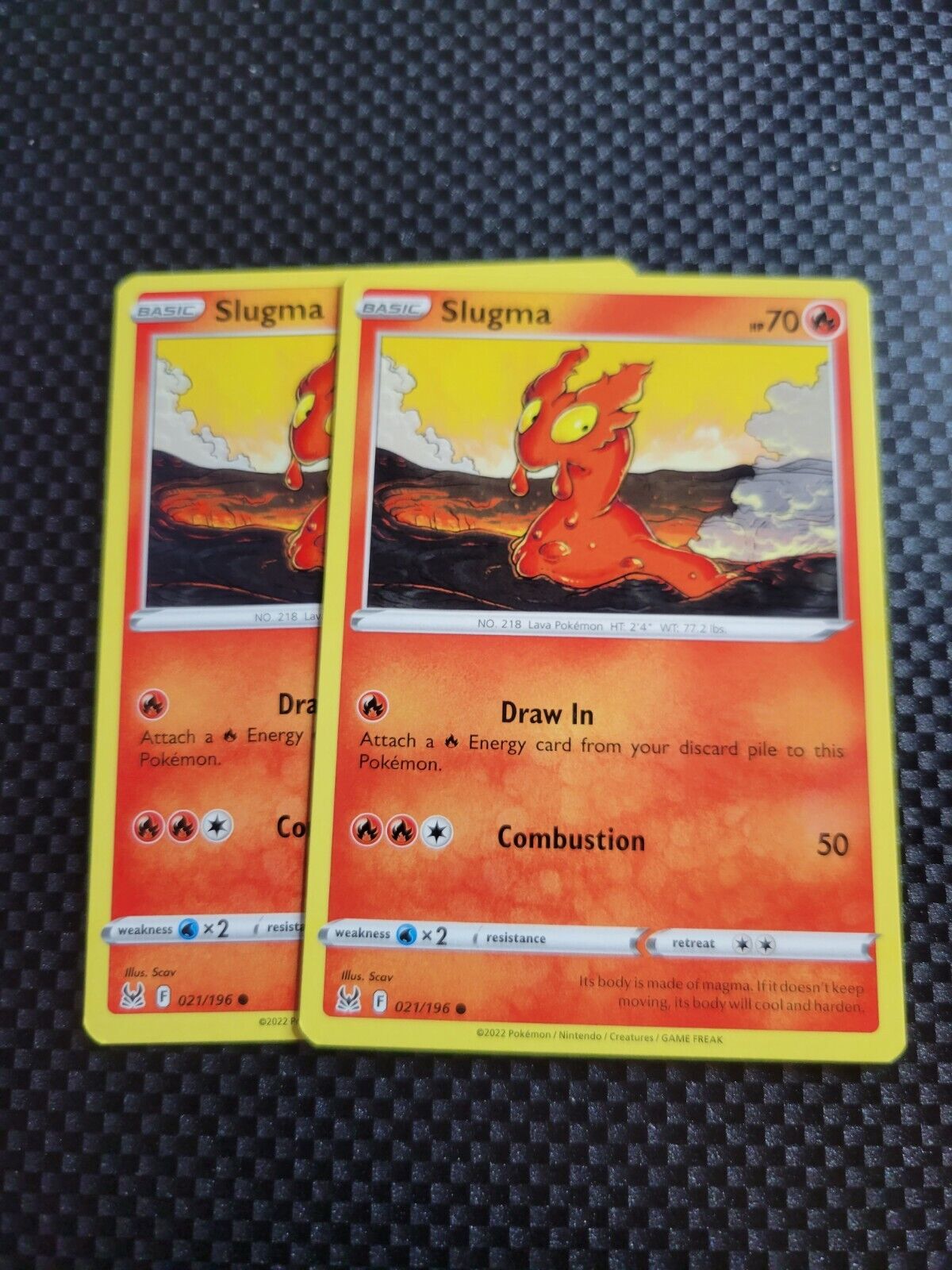 Pokémon TCG Slugma Lost Origin 021/196 Regular Common Card NM 2022