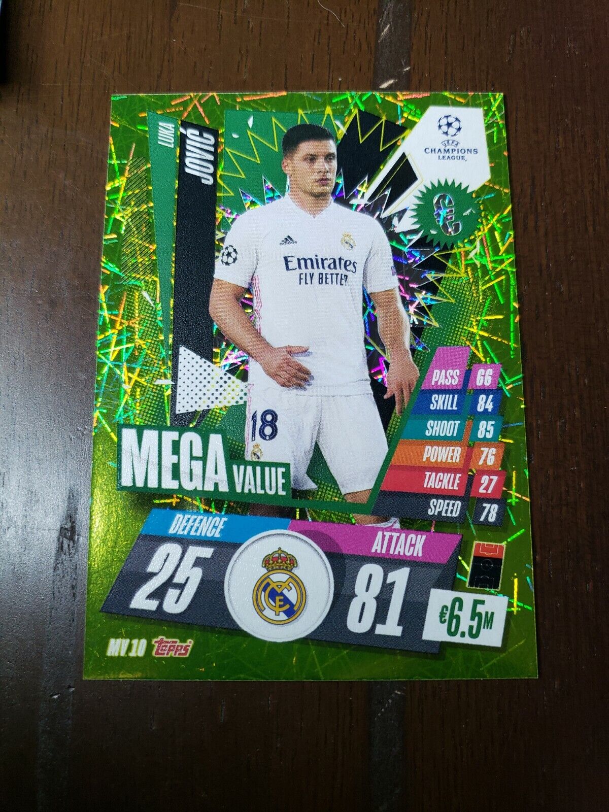 2021 Match Attax Champions League MV10 Luka Jovic Real Madrid Topps Soccer Card