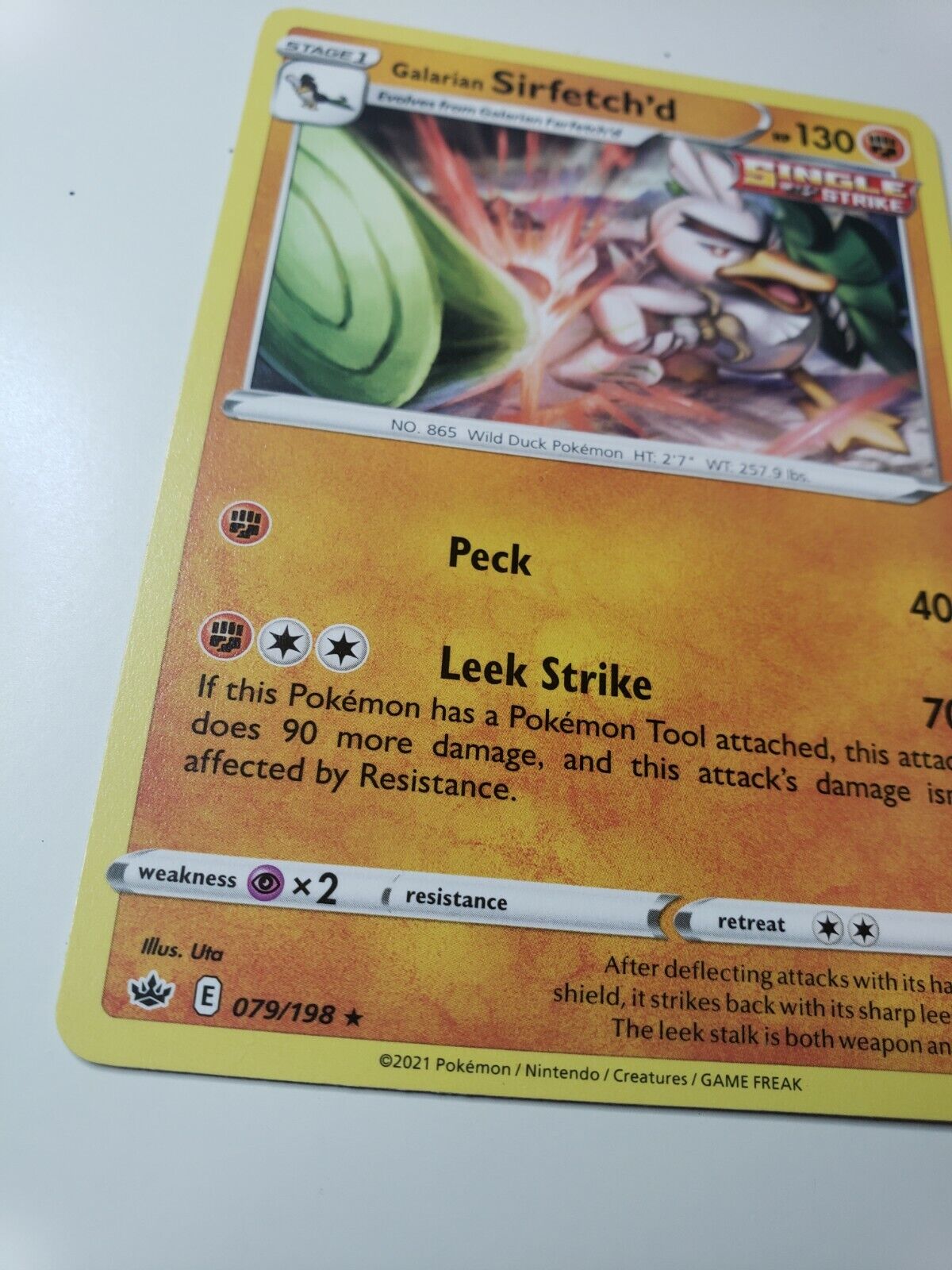 Pokémon TCG Galarian Sirfetch'd Chilling Reign 079/198 Regular Rare
