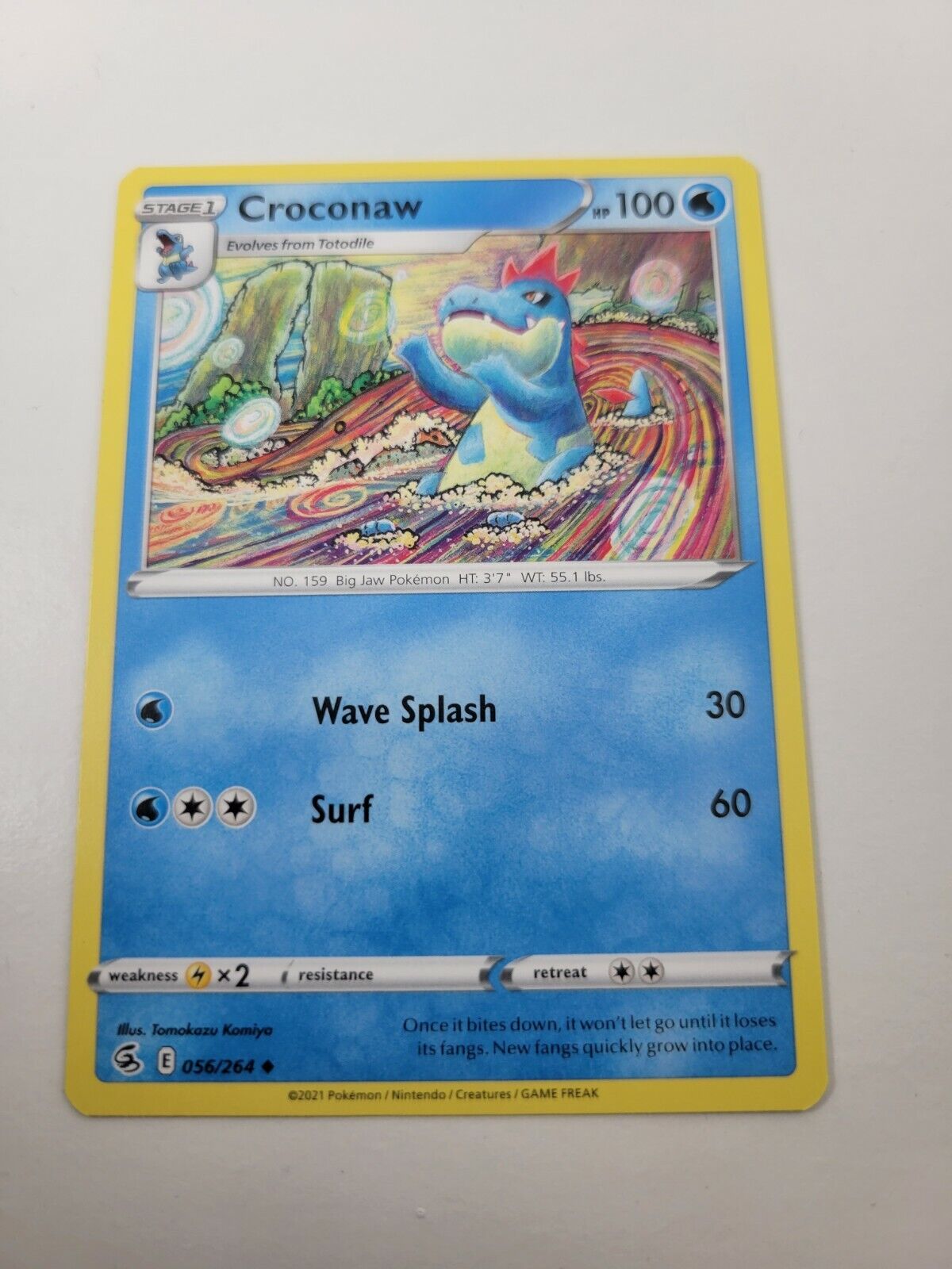 Pokémon TCG Croconaw Fusion Strike 056/264 Regular Uncommon Card NM 2021