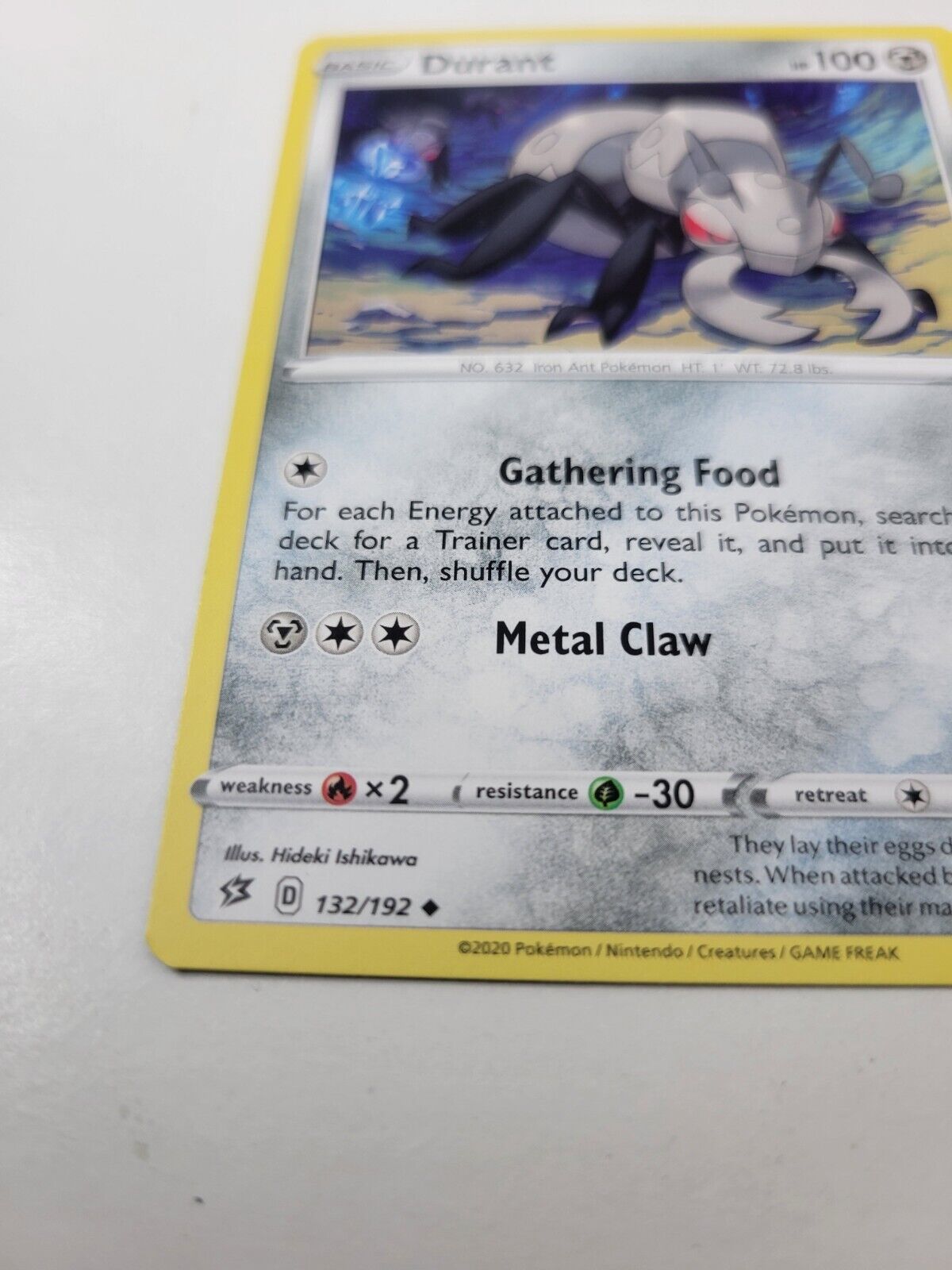 Pokémon TCG Durant Rebel Clash 132/192 Regular Uncommon Card NM 2020