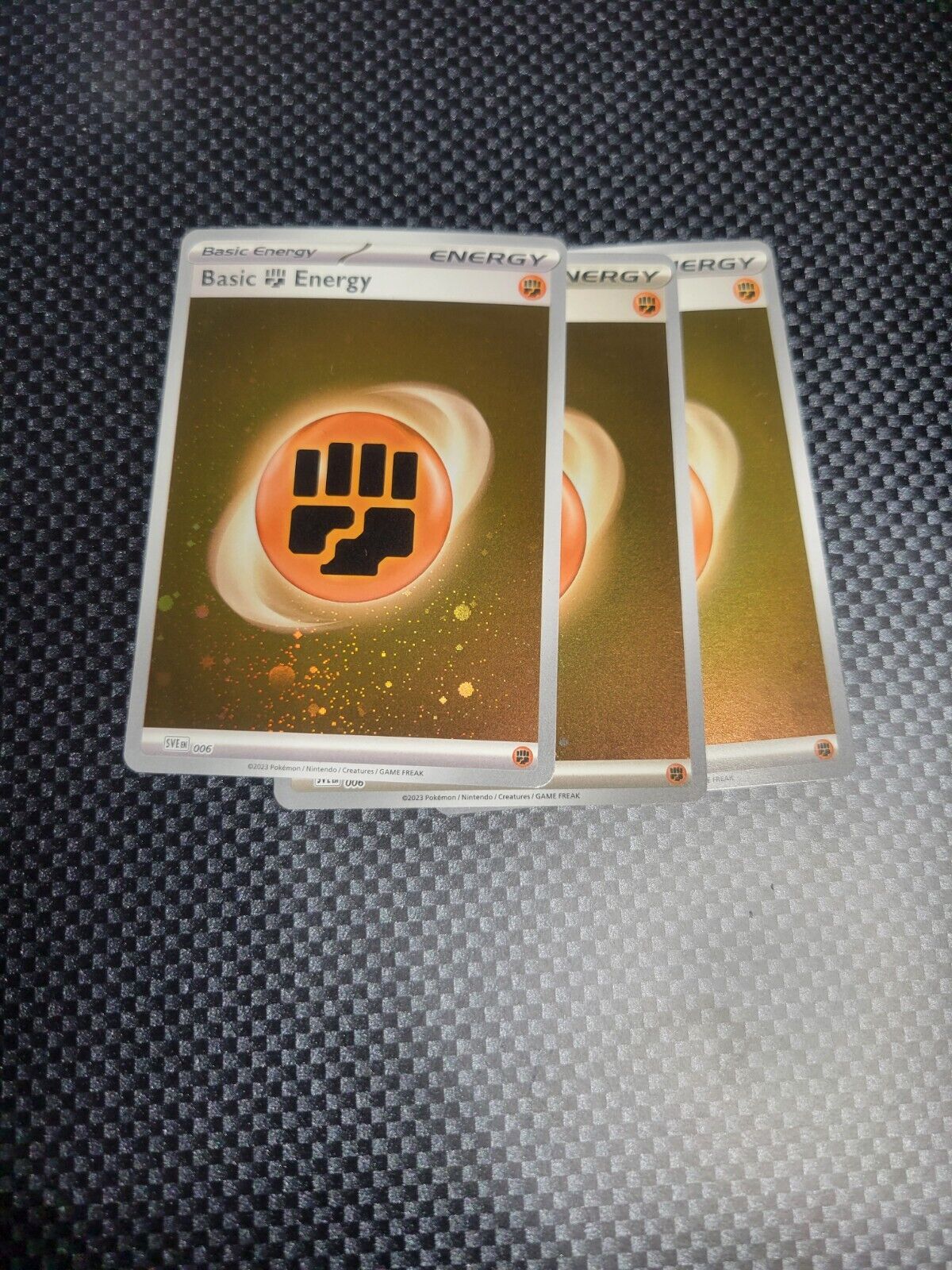 Basic Fighting Energy 006 Cosmos Holo Scarlet & Violet 151 Pokémon TCG Swirl NM