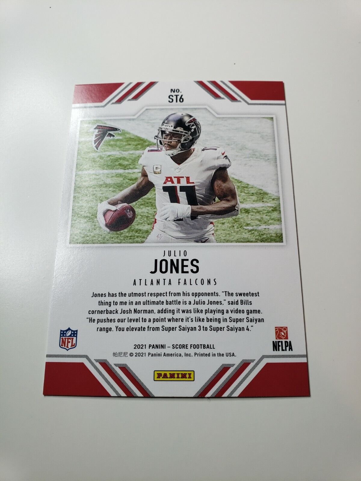 2021 Panini score football Card Julio Jones Atlanta Falcons NFL Score Team