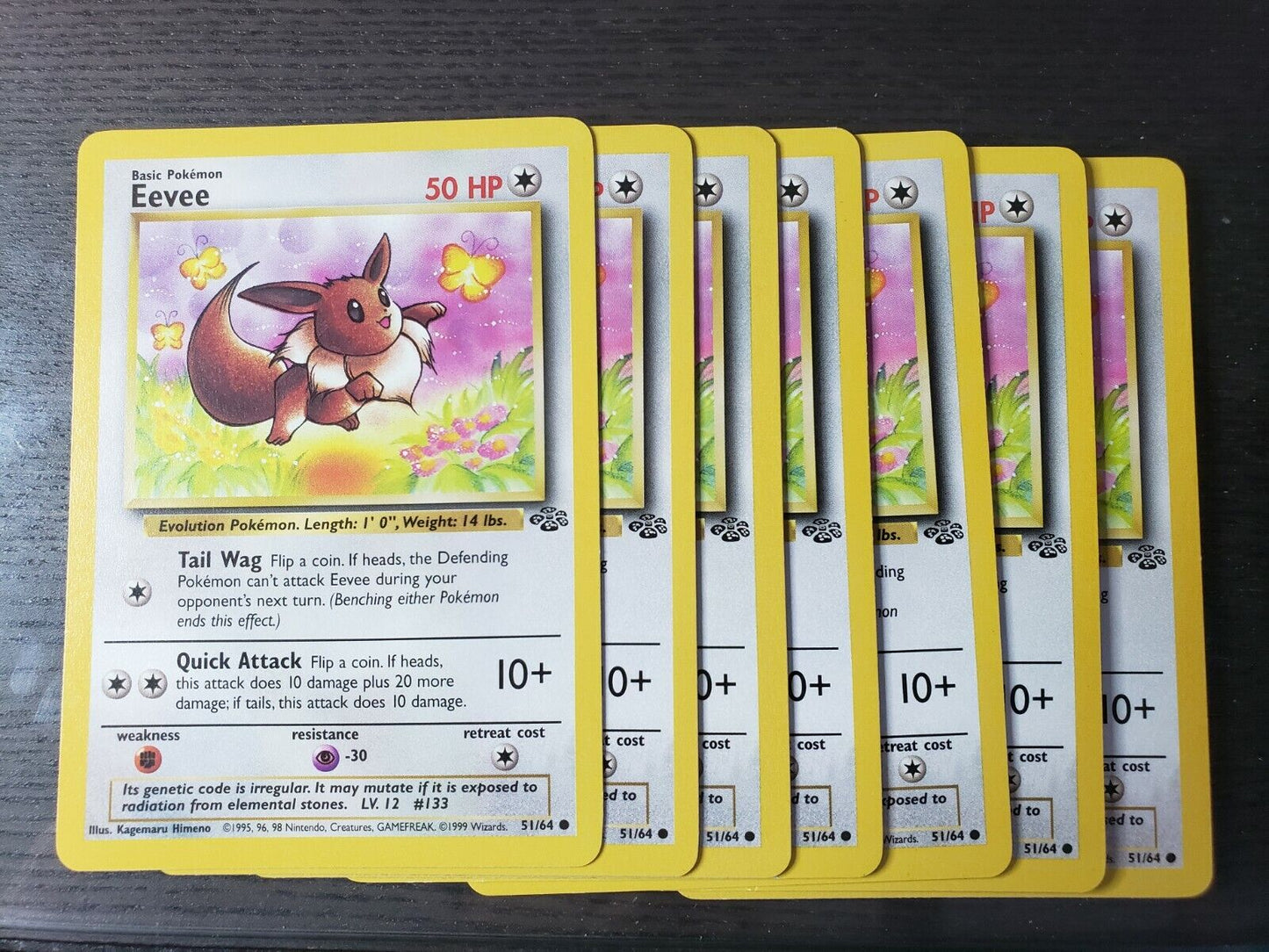 Pokémon TCG Jungle Set Eevee 51/64 Regular Common Card LP WOTC 1999