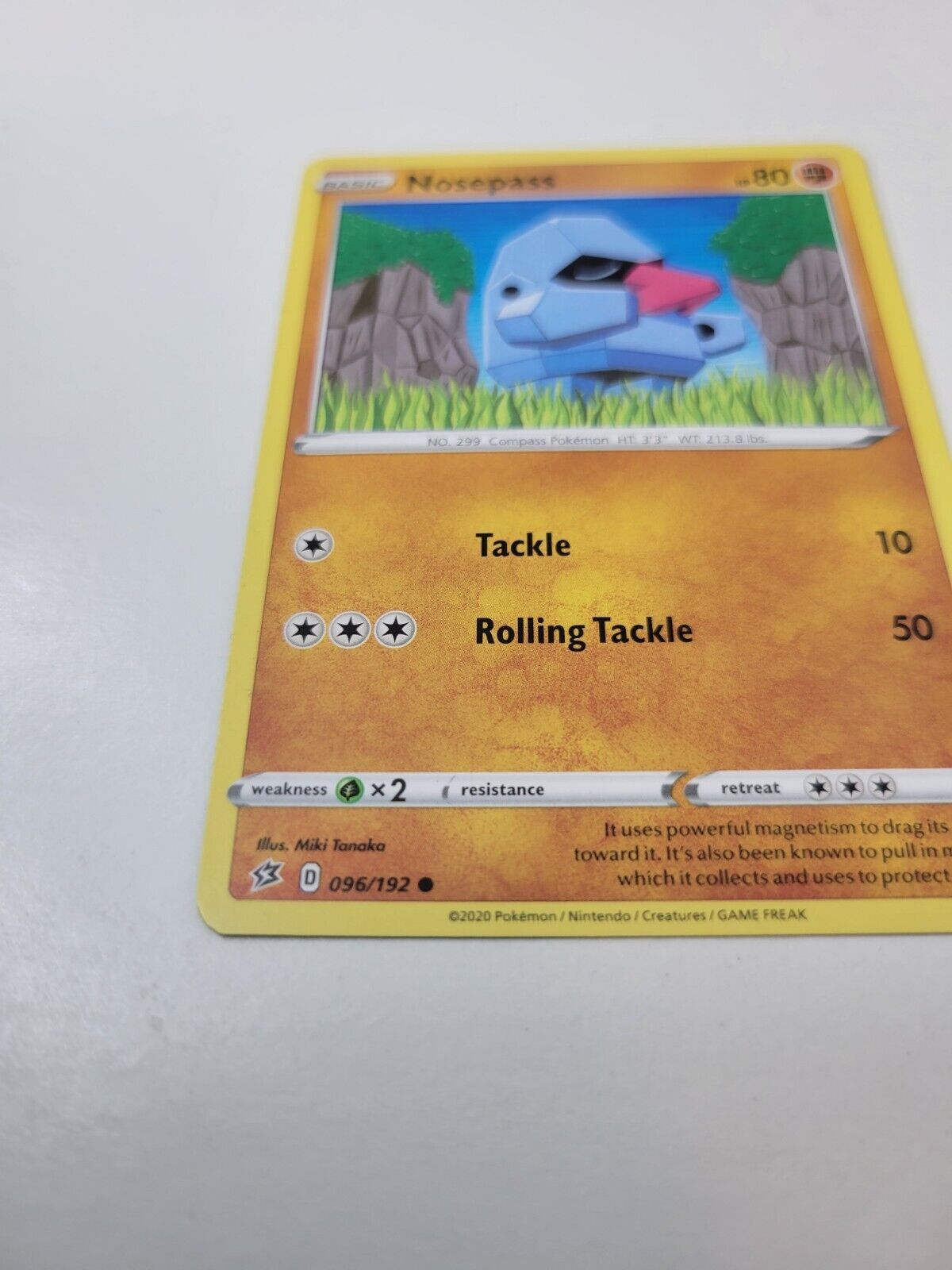 Pokémon TCG Nosepass Rebel Clash 096/192 Regular Common Card NM 2020