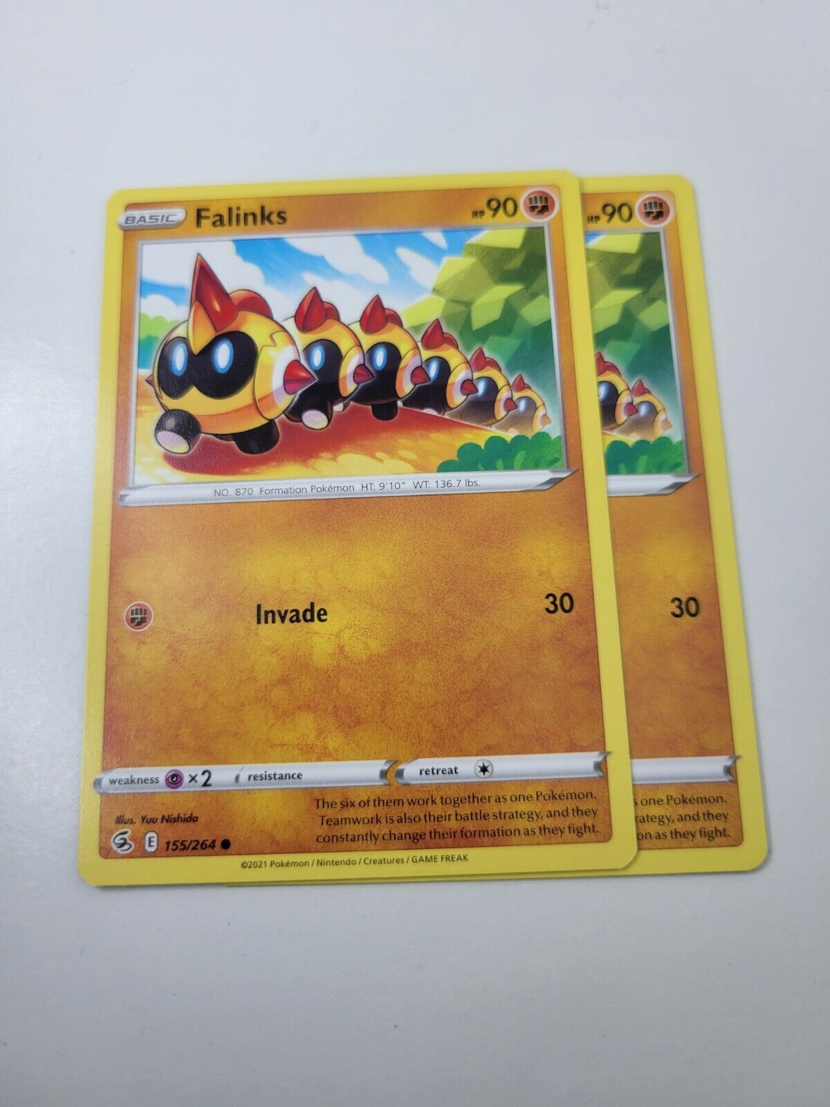 Pokémon TCG Falinks Fusion Strike 155/264 Regular Common Card NM 2021
