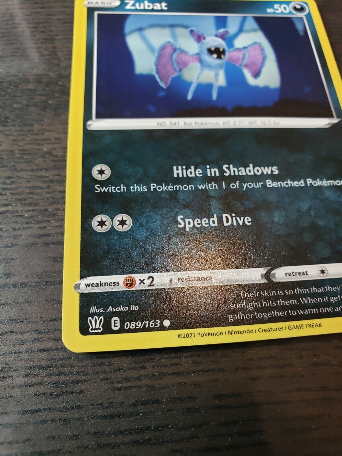 Pokemon - Zubat - Battle Styles - 089/163 - 2021 - NM - Common card tcg