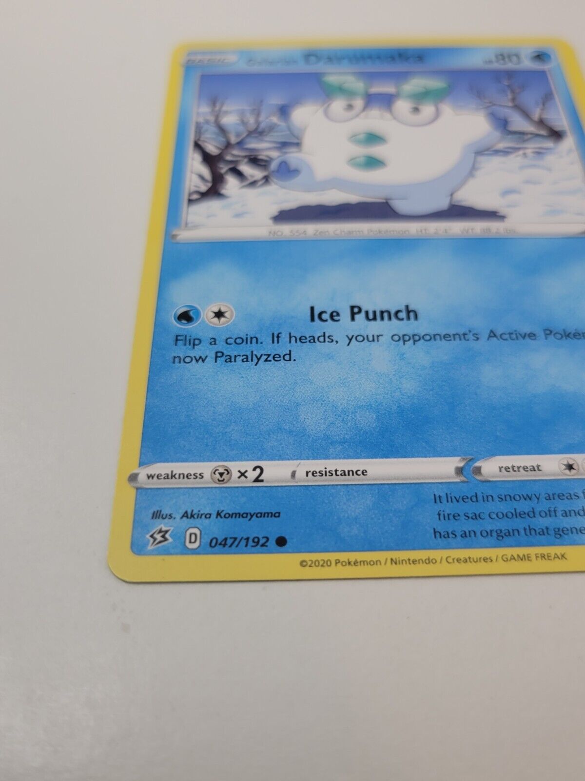 Pokémon TCG Galarian Darumaka Rebel Clash 047/192 Regular Common Card NM 2020