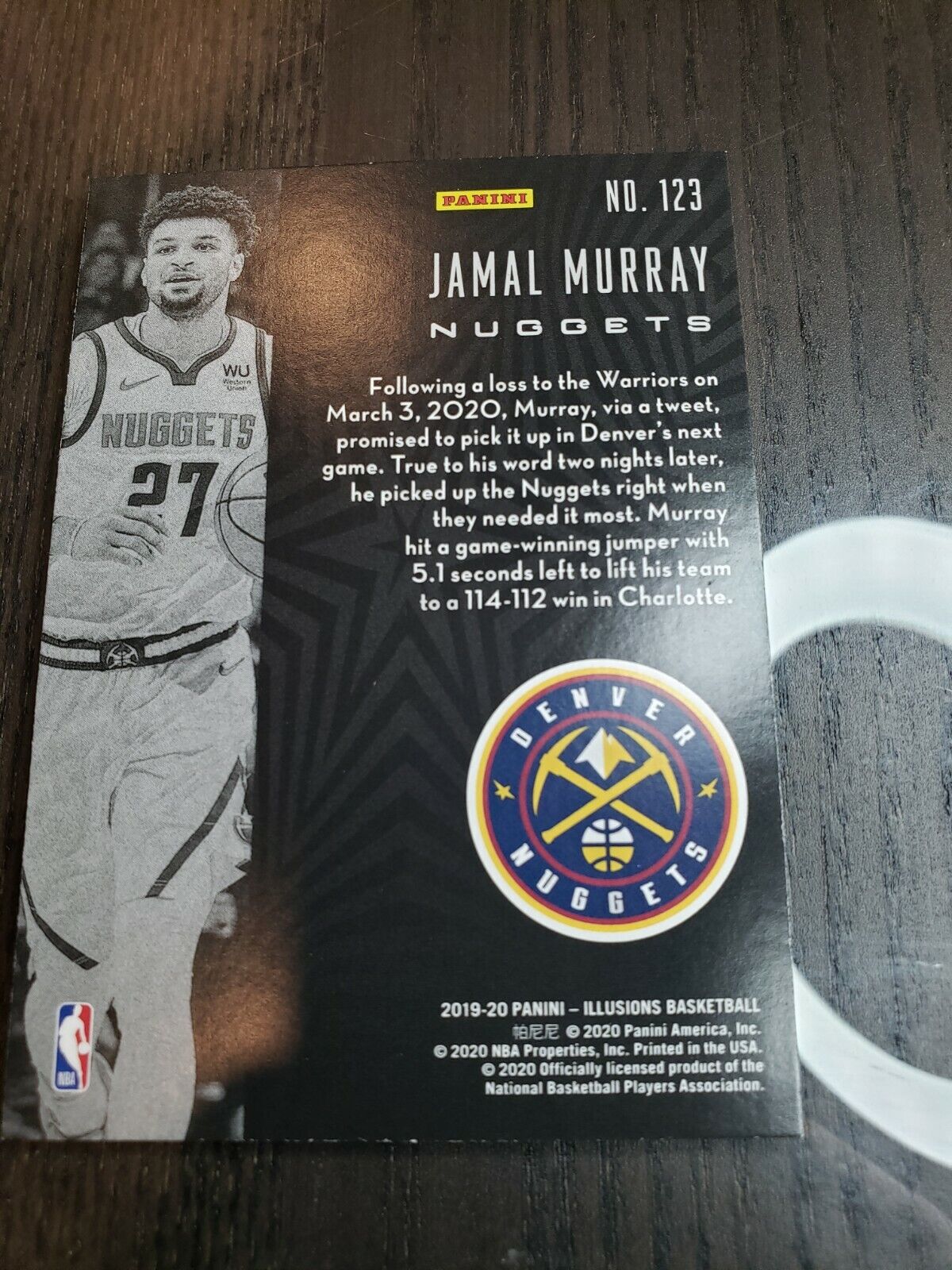 Jamal Murray 2019-20 Panini Illusions #123 Nuggets ID:25358