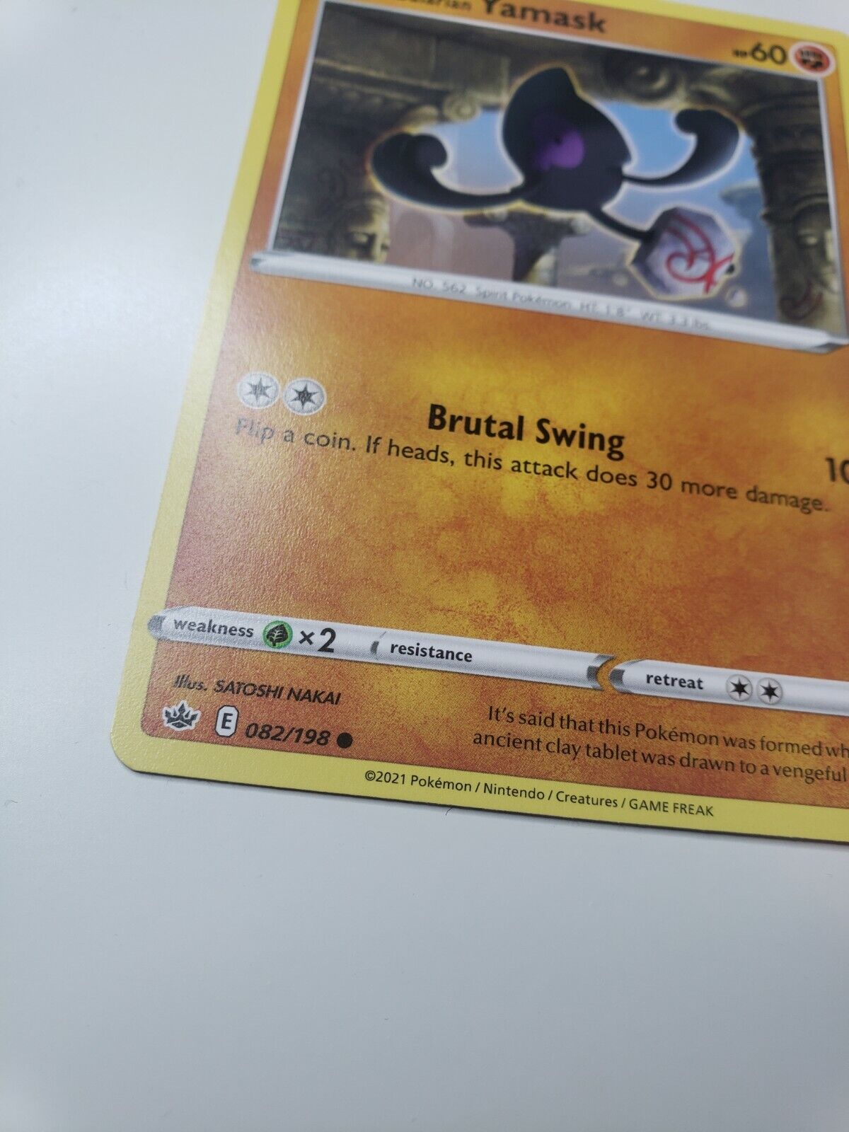 Pokémon TCG Galarian Yamask Chilling Reign 082/198 Regular Common