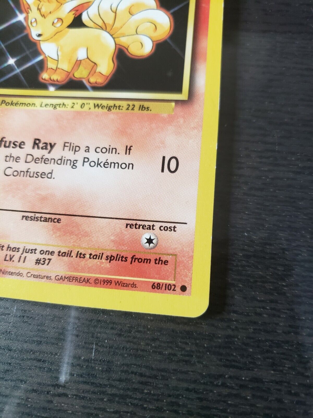 Pokémon TCG Base Set Vulpix 68/102 Regular Common Card LP 1999 WOTC