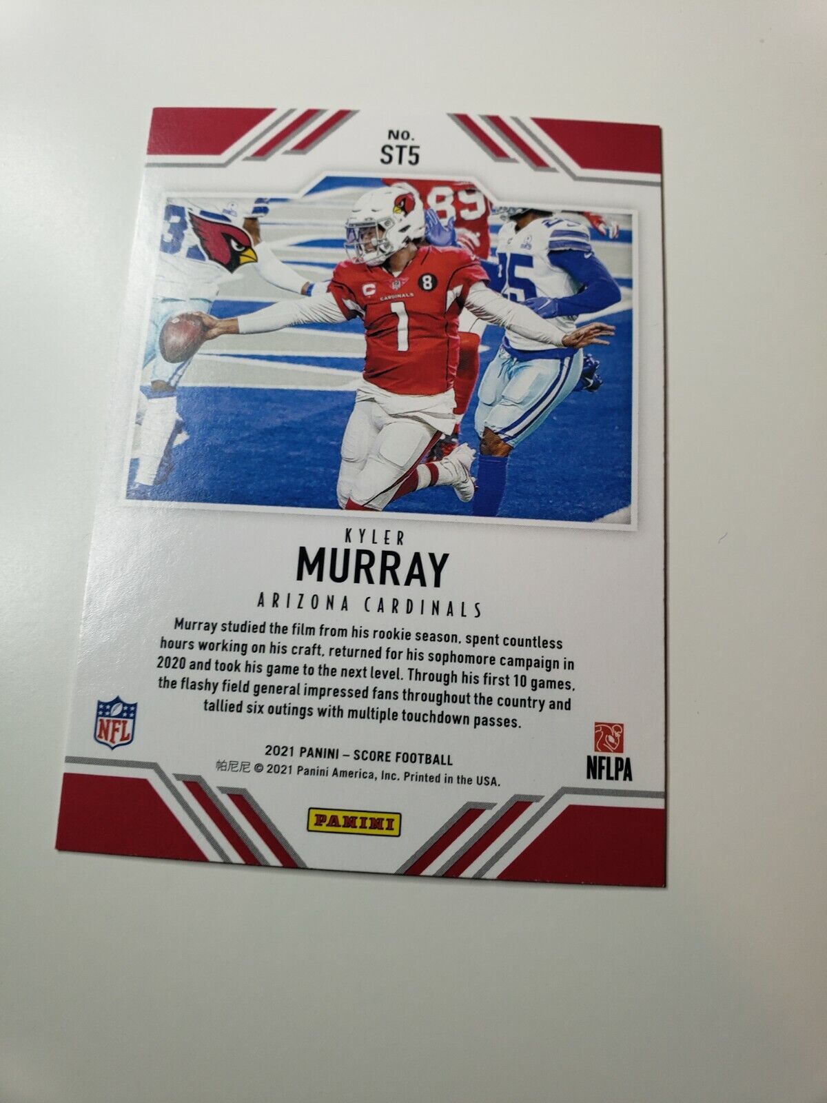 2021 Panini Score Football ST5 Kyler Murray Arizona Cardinals NFL Trading Cards