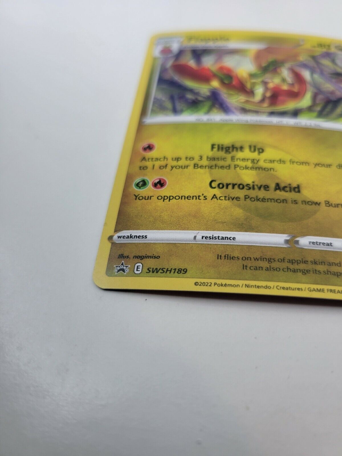 Pokémon TCG Brilliant Stars Flapple SWSH189 Holo Rare Black Star Promo Card NM