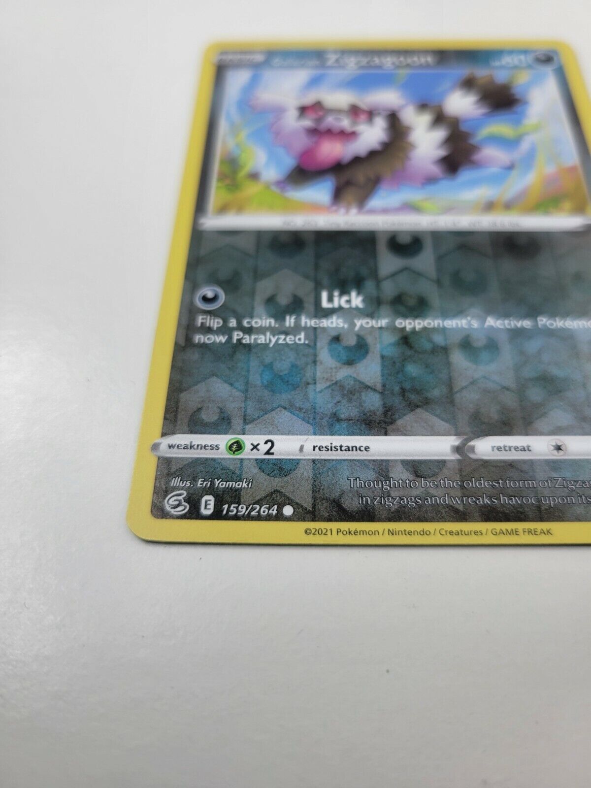 Pokémon TCG Galarian Zigzagoon Fusion Strike 159/264 Reverse Holo Common Card NM