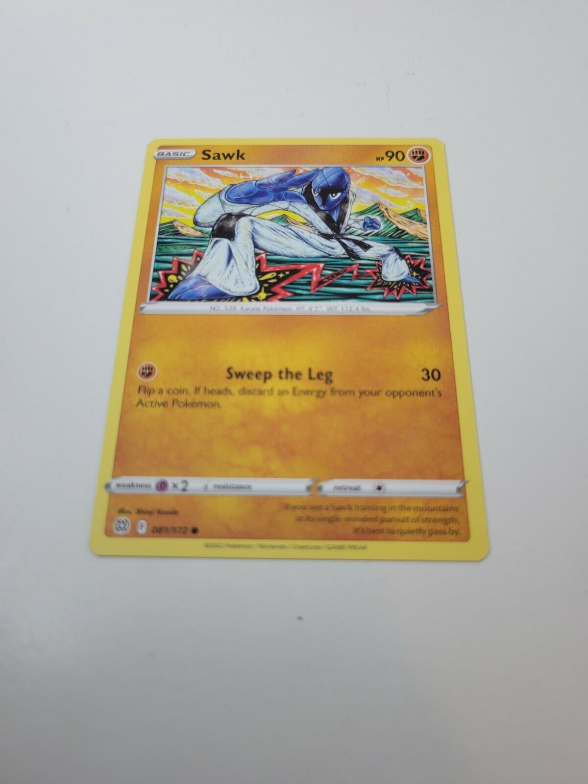 Pokémon TCG Brilliant Stars Sawk 81/172 Regular Common Card NM 2022