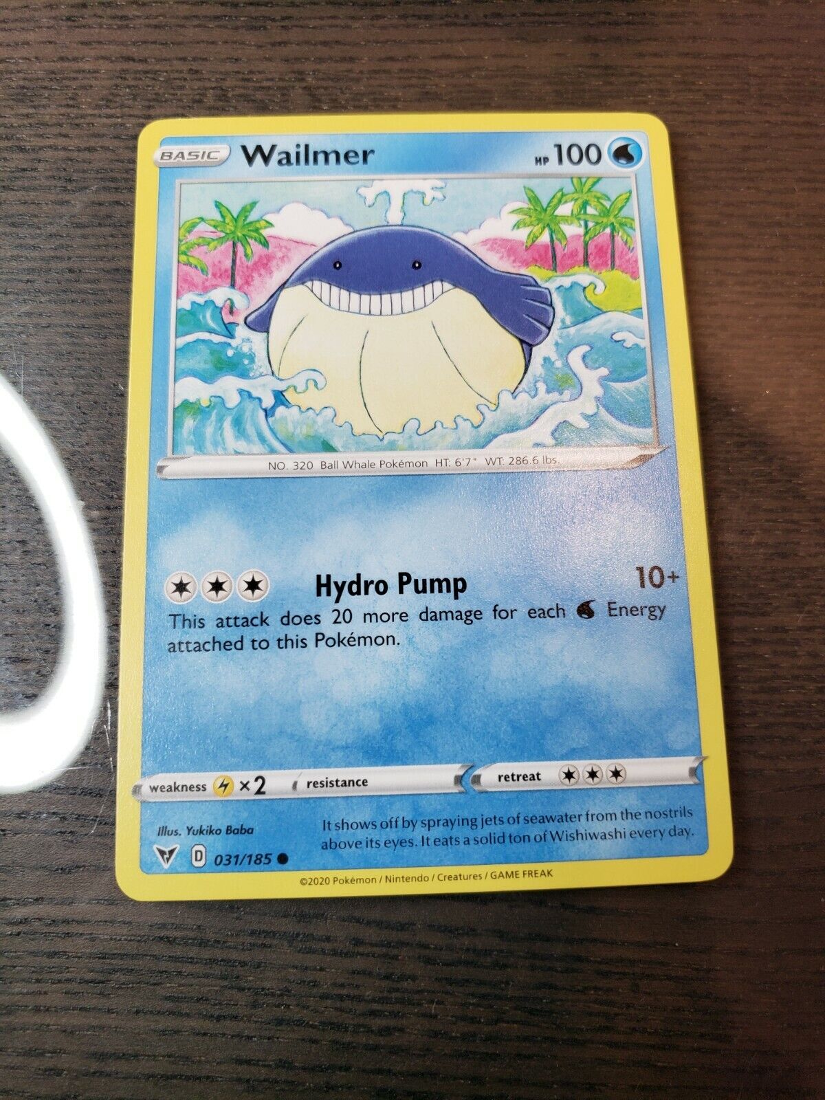 Wailmer 031/185 Regular Common Card Pokemon TCG Vivid Voltage NM 2020