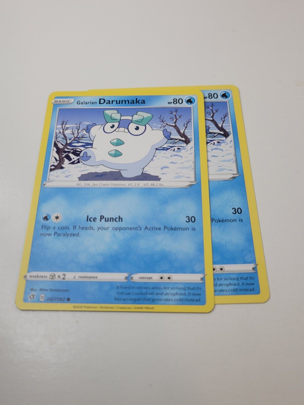 Pokémon TCG Galarian Darumaka Rebel Clash 047/192 Regular Common Card NM 2020