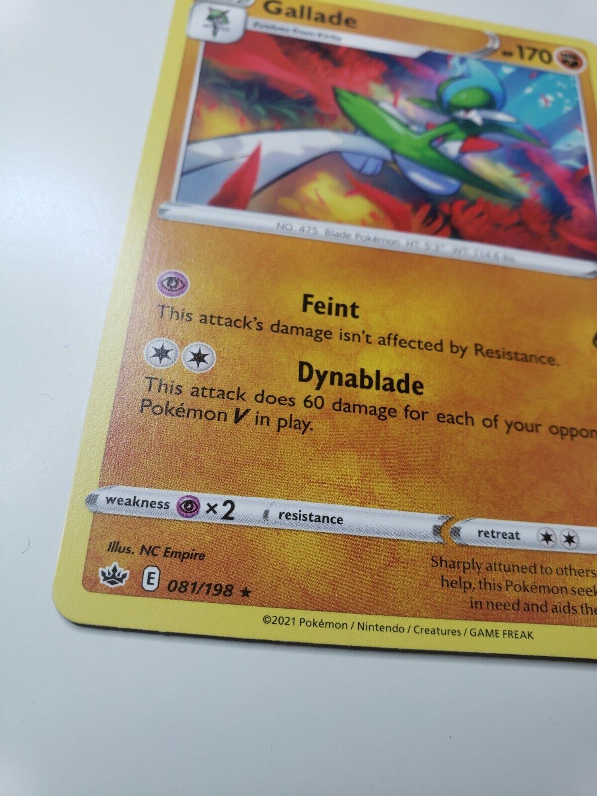 Pokémon TCG Gallade Chilling Reign 081/198 Regular Rare Card NM 2021