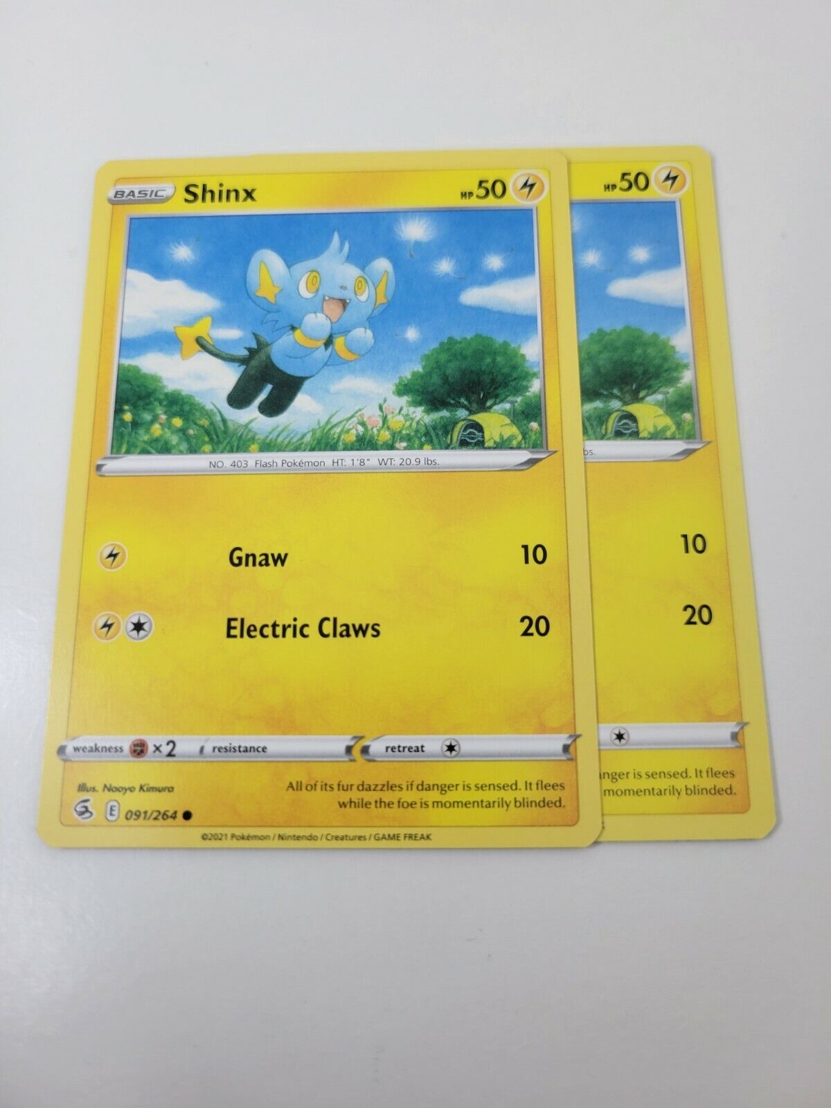 Pokémon TCG Shinx Fusion Strike 091/264 Regular Common Card NM 2021
