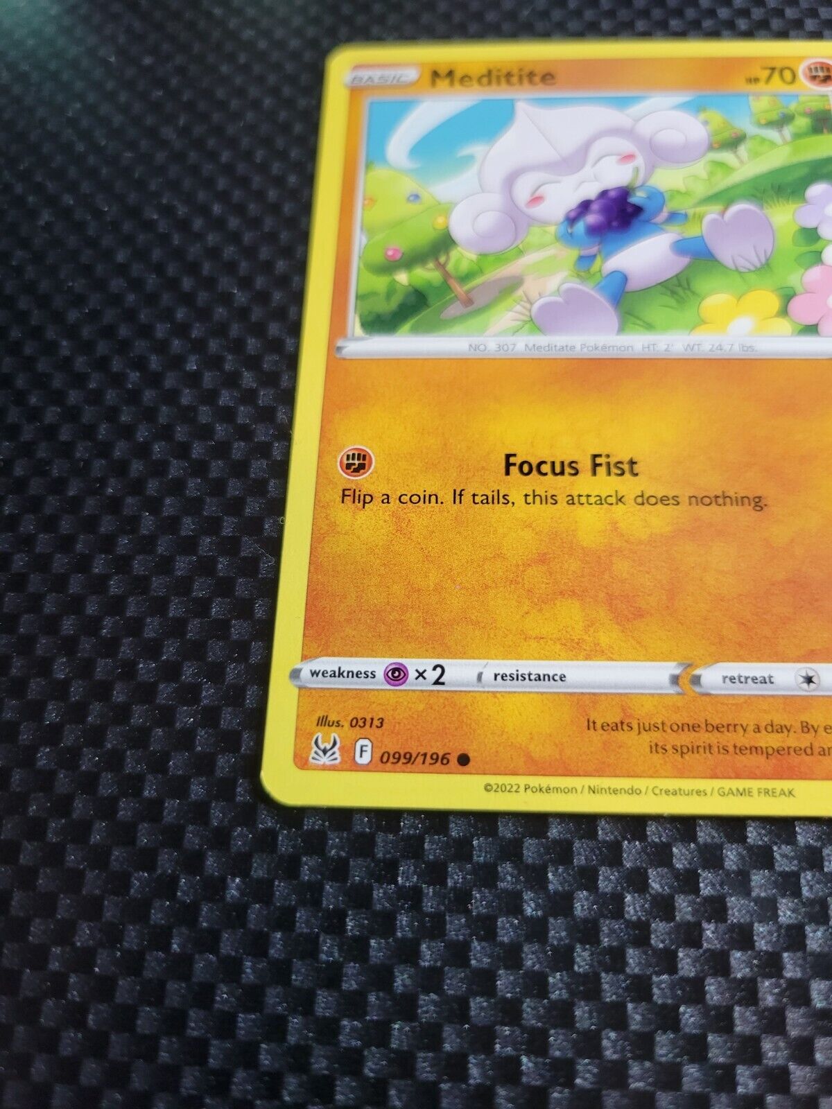 Pokémon TCG Meditite Lost Origin 099/196 Regular Common Card NM 2022