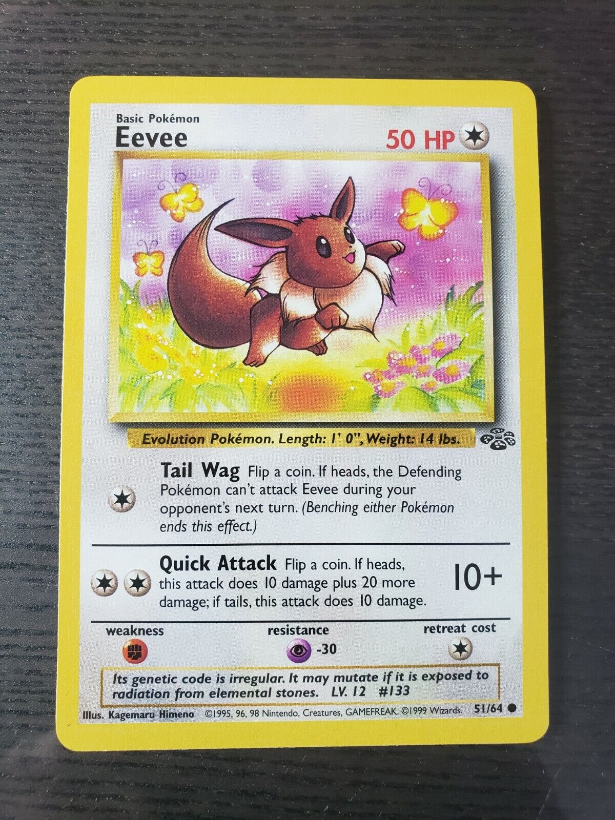 Pokémon TCG Jungle Set Eevee 51/64 Regular Common Card LP WOTC 1999