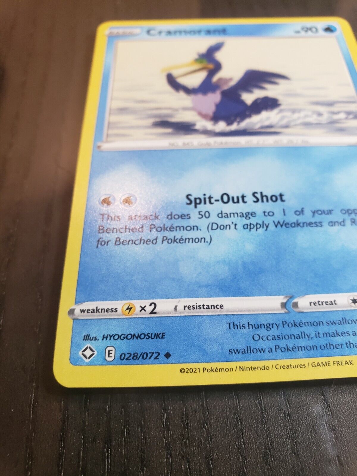 Pokémon TCG Shining Fates Cramorant 28/72 Regular Uncommon Card NM 2021