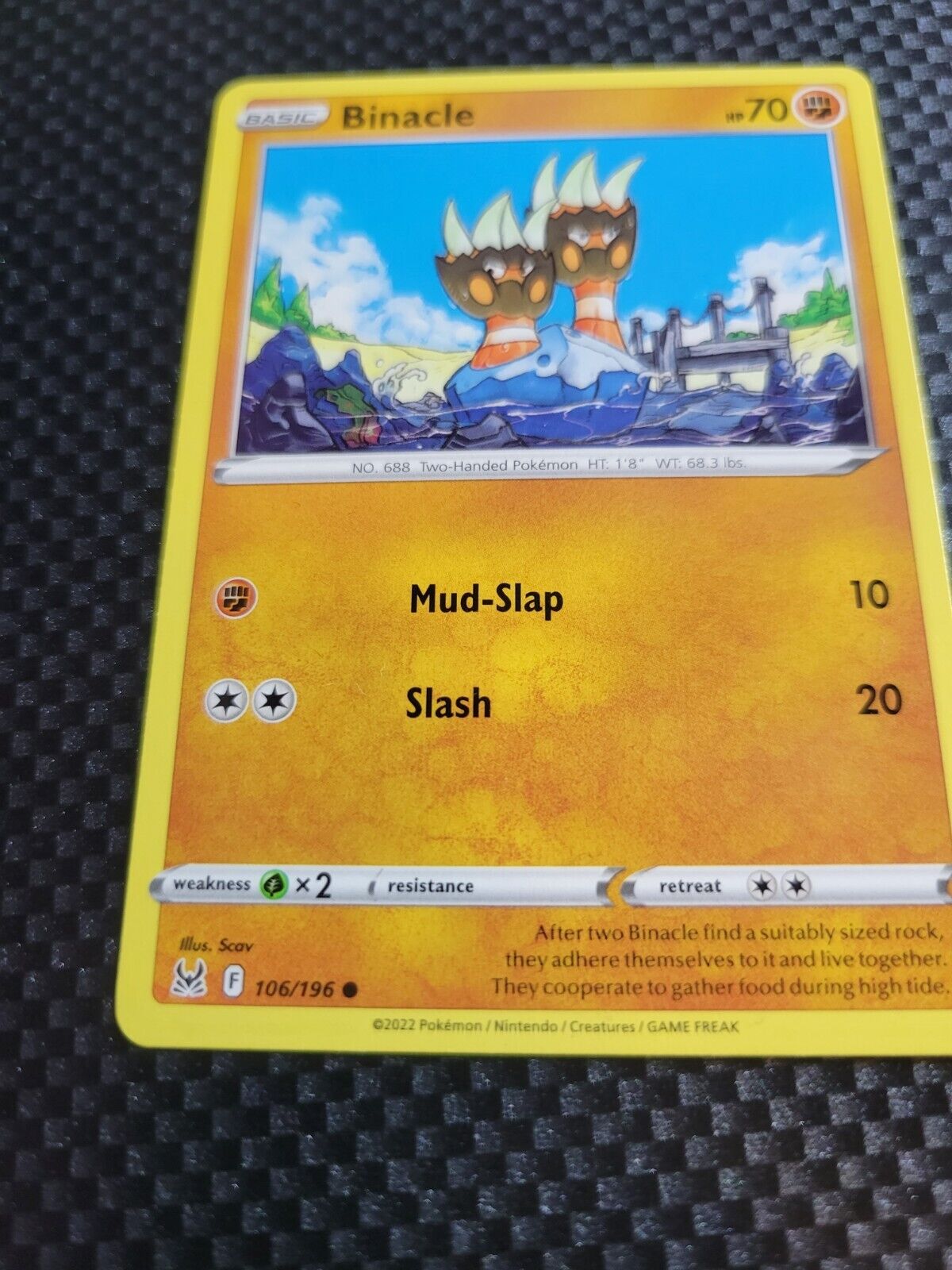 Pokémon TCG Binacle Lost Origin 106/196 Regular Common Card NM 2022