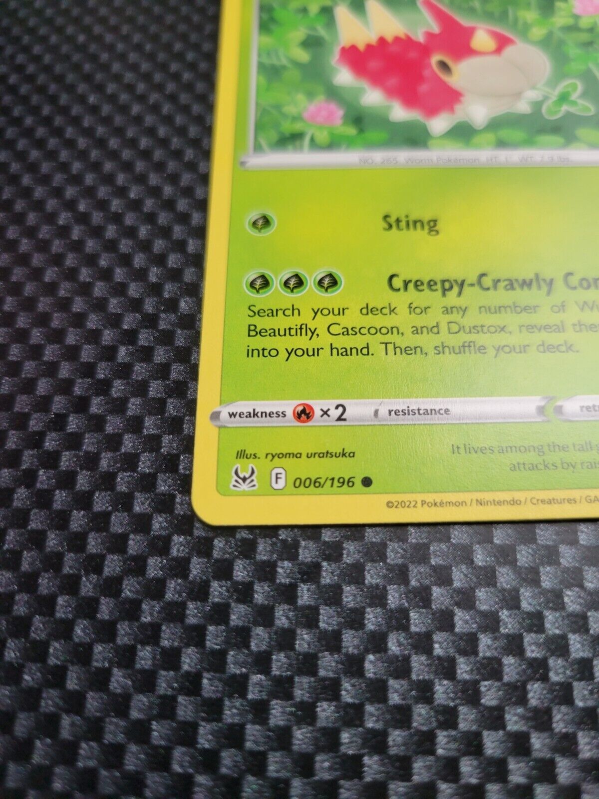 Pokémon TCG Wurmple Lost Origin 006/196 Regular Common Card NM 2022