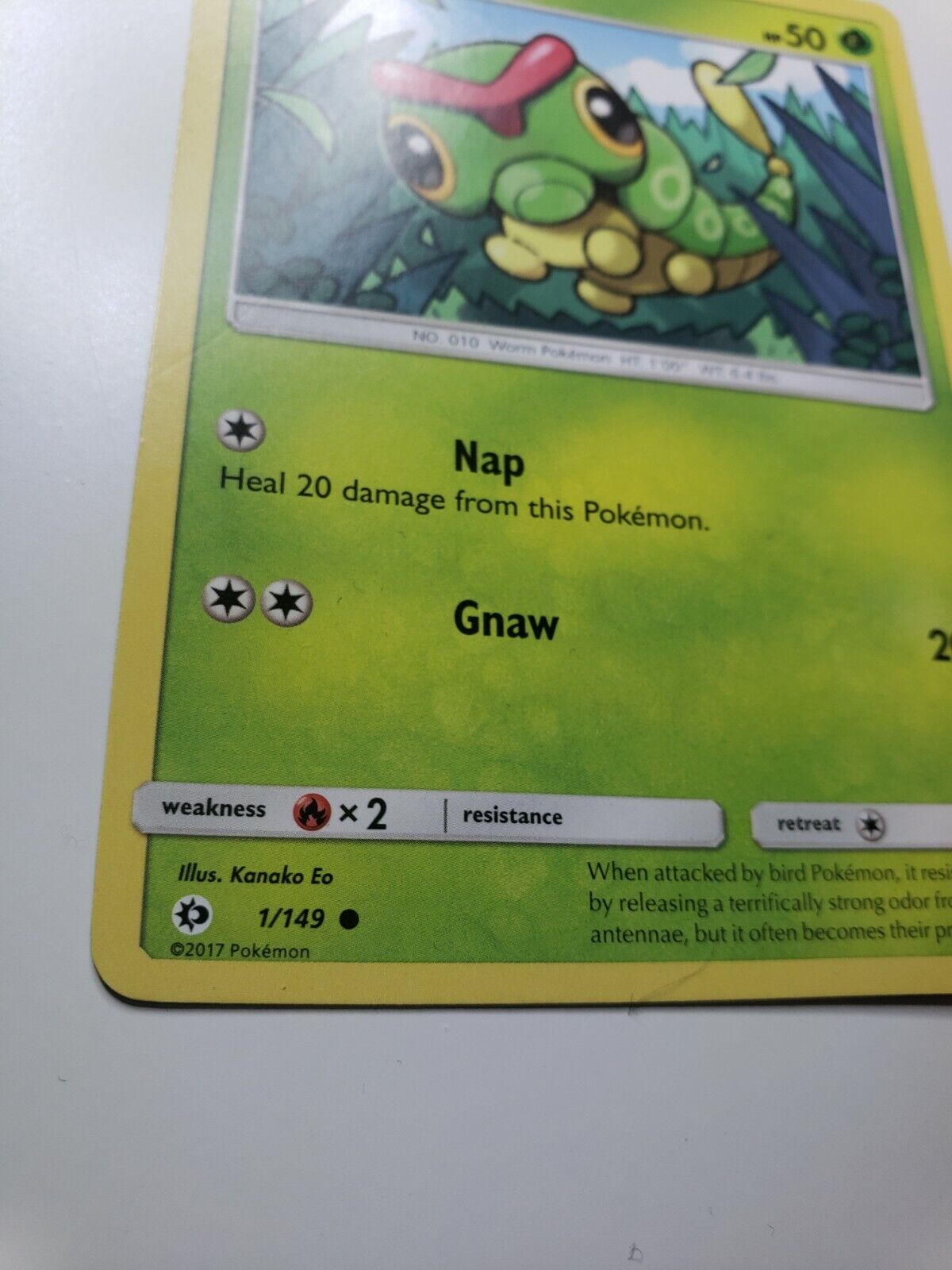Pokémon TCG Caterpie Sun & Moon Base Set 1/149 Regular Common Card NM 2017