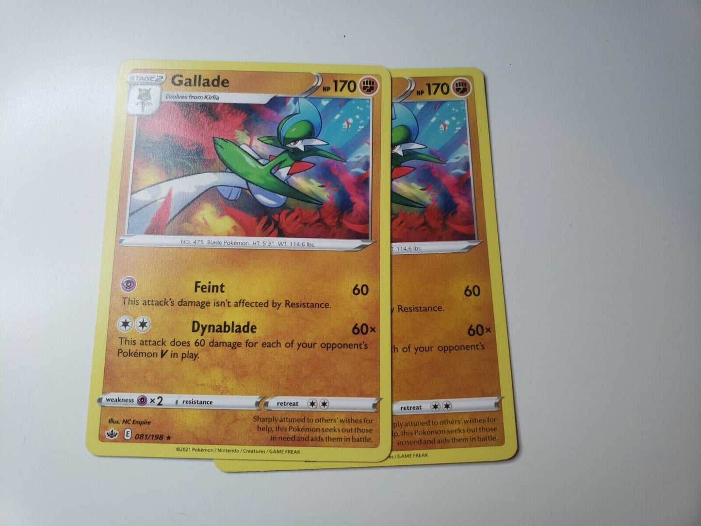 Pokémon TCG Gallade Chilling Reign 081/198 Regular Rare Card NM 2021