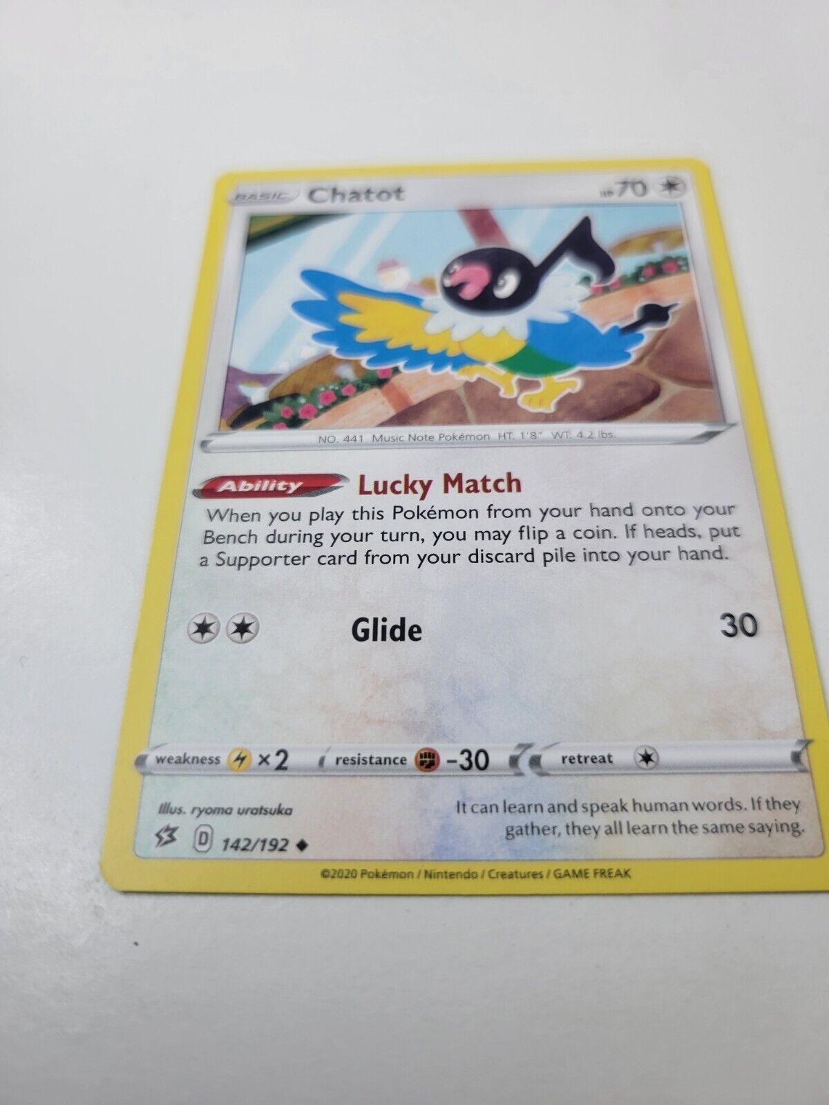 Pokémon TCG Chatot Rebel Clash 142/192 Regular Uncommon Card NM 2010
