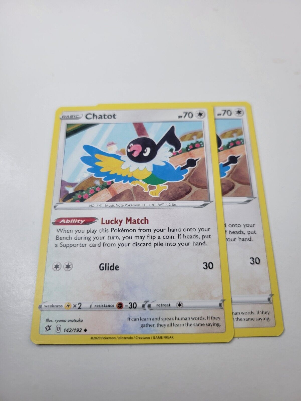 Pokémon TCG Chatot Rebel Clash 142/192 Regular Uncommon Card NM 2010