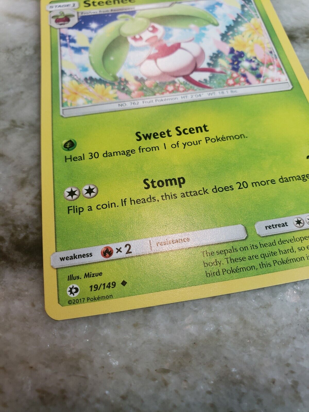 Pokemon TCG Steenee 19/149 Sun And Moon Base Set 2017