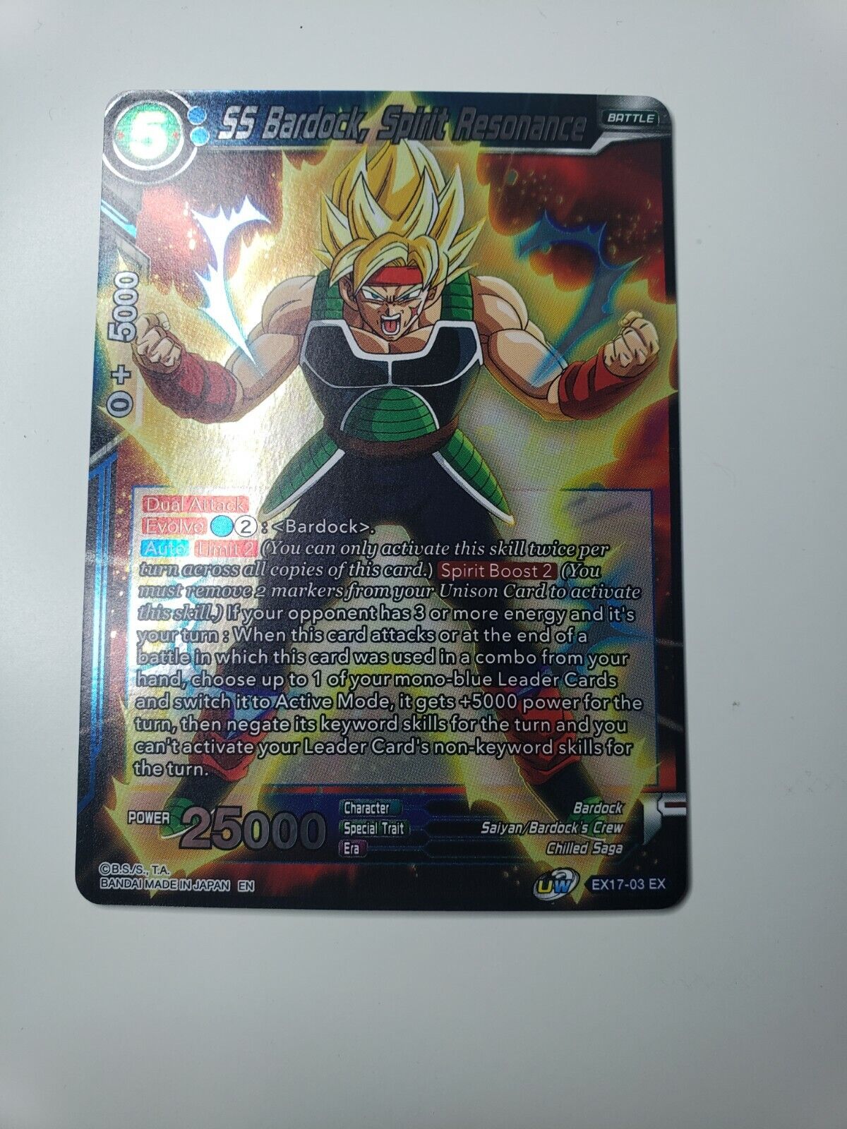 Dragon Ball Super card game SS Bardock, Spirit Resonance ex17-03 NM/M Holo Rare