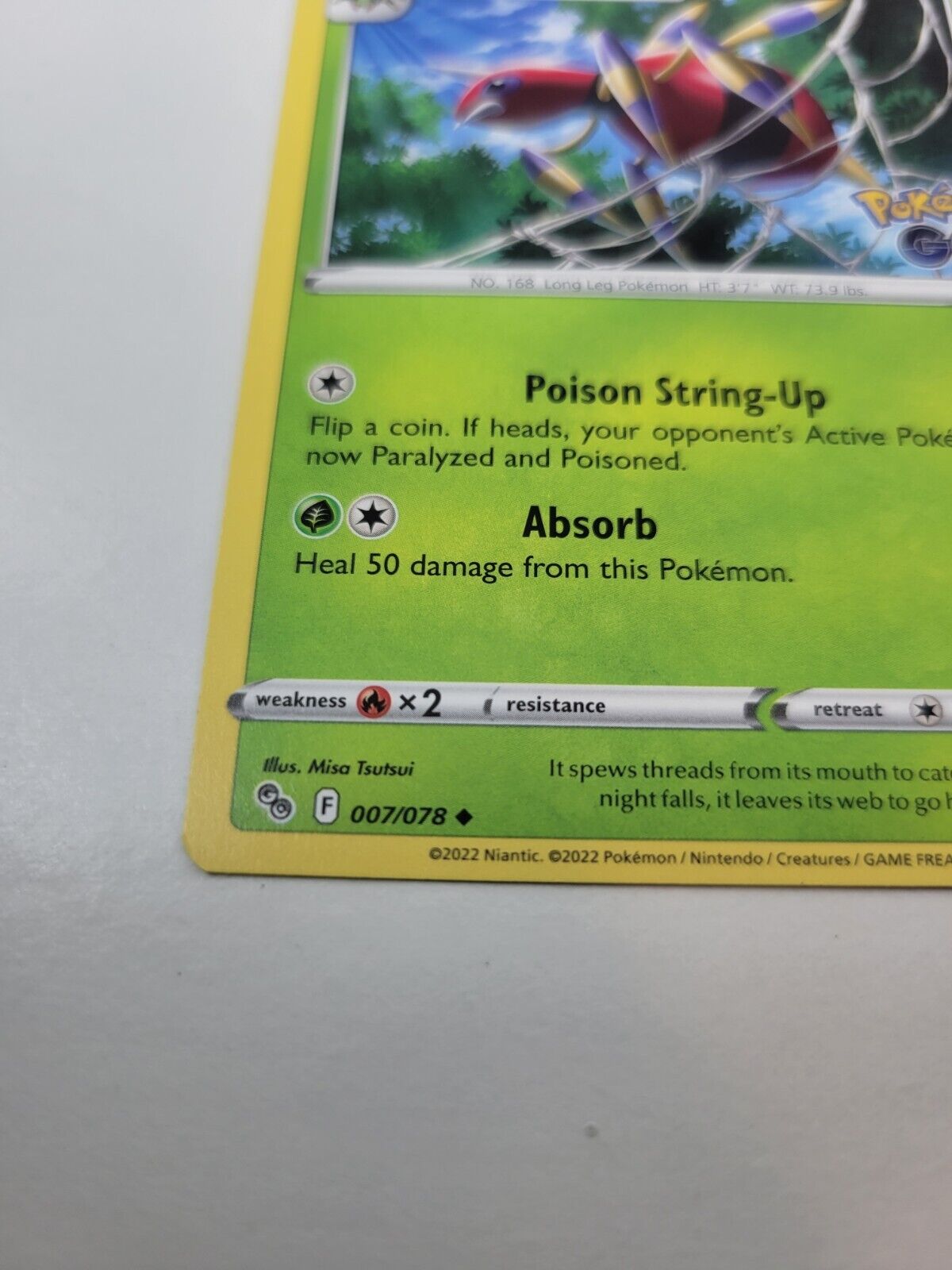 Pokémon TCG Ariados Pokémon GO 007/78 Regular Uncommon Card NM 2022