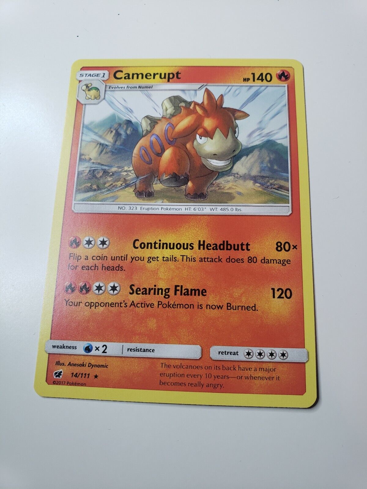 Pokémon TCG Camerupt Crimson Invasion 14/111 Regular Rare Card NM 2017