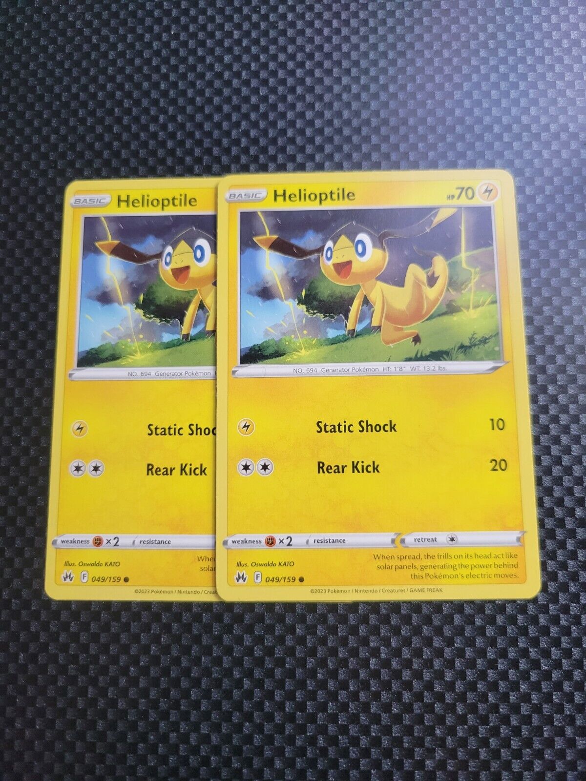 Pokémon TCG Crown Zenith Helioptile 49/159 Regular Common Card NM 2023