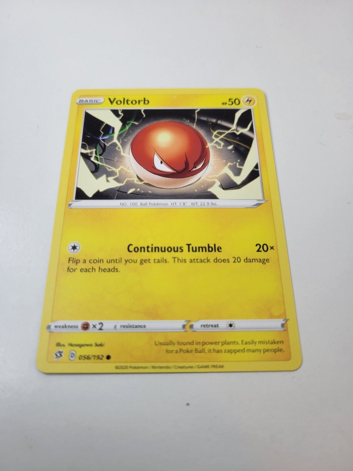 Pokémon TCG Voltorb Rebel Clash 056/192 Regular Common Card NM 2020