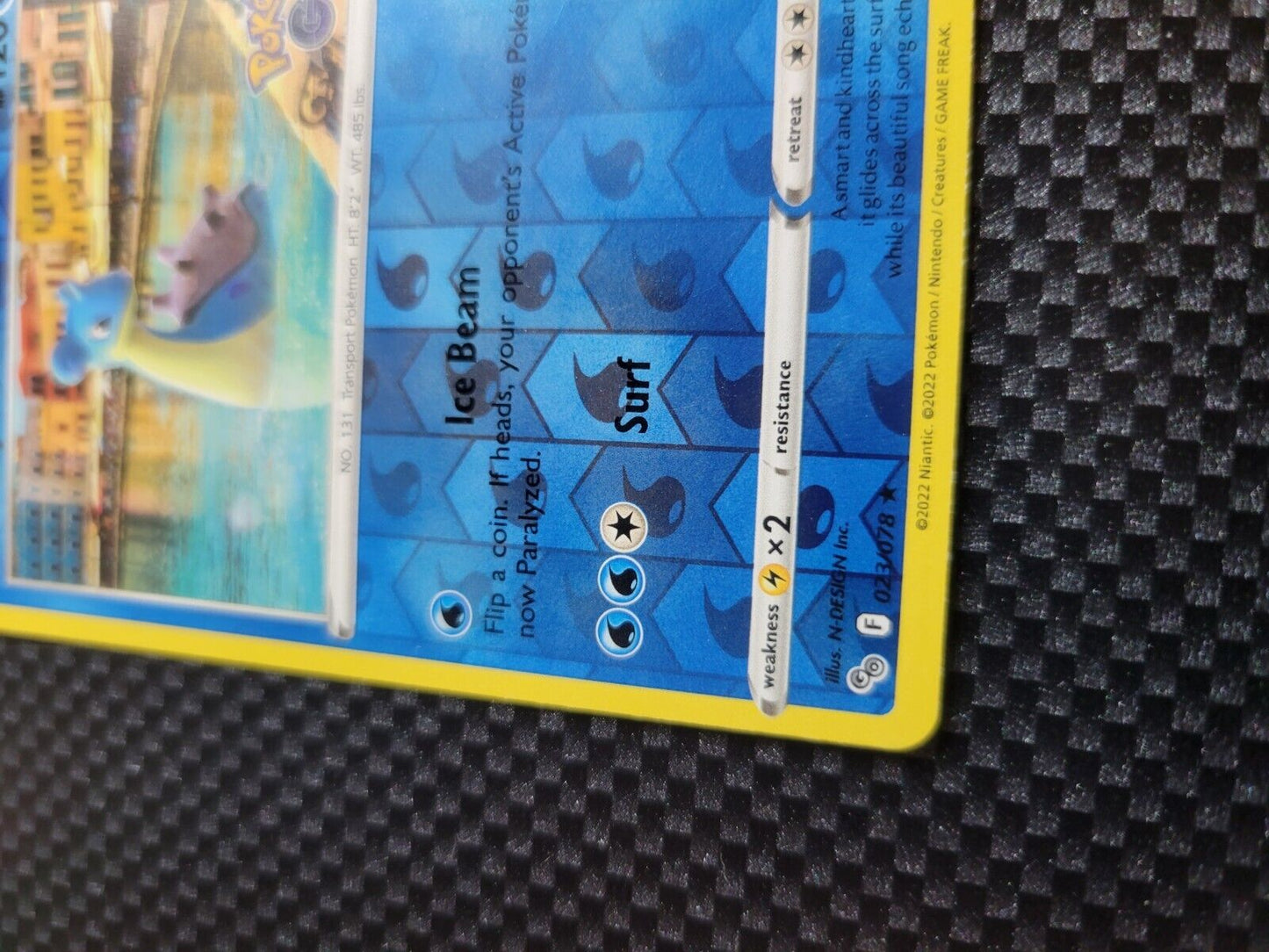 Pokémon TCG Lapras Pokemon Go 023/078 Reverse Holo Rare Card NM 2022