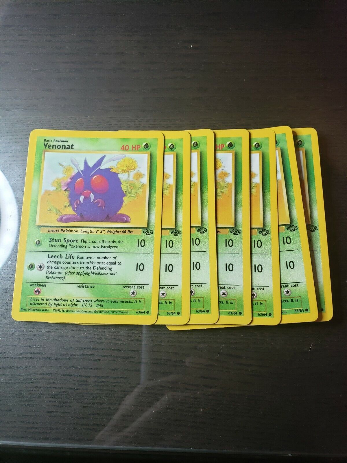 Venonat Pokemon Card Jungle Set 63/64 Common