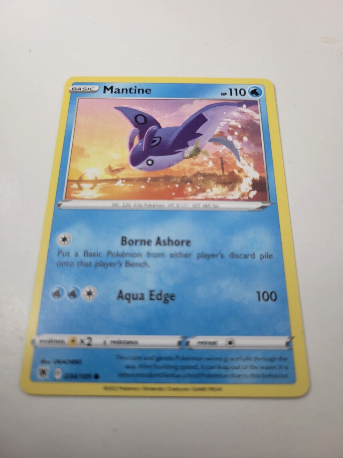 Pokémon TCG Astral Radiance Mantine 034/189 Regular Common Card NM 2022