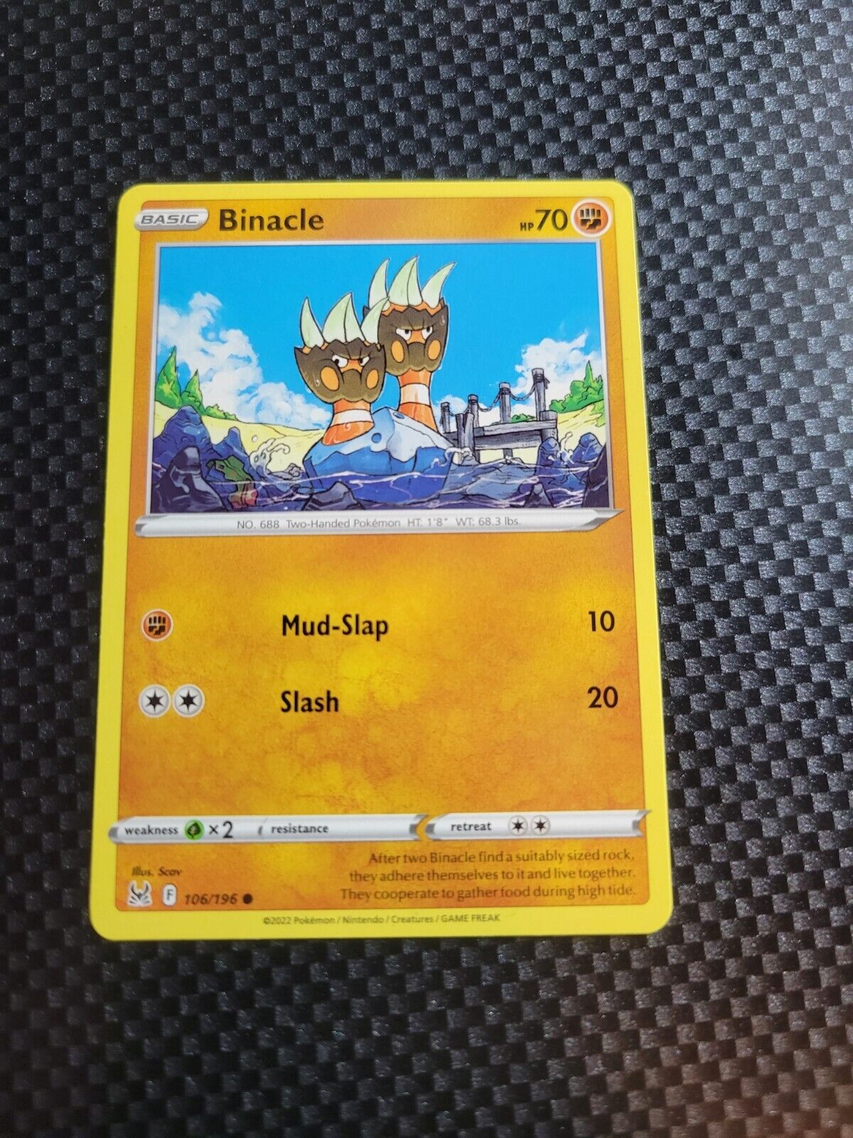 Pokémon TCG Binacle Lost Origin 106/196 Regular Common Card NM 2022