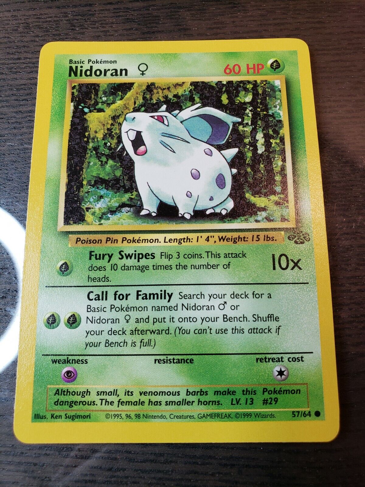 #29 Nidoran (F) - 57/64 - Jungle Set - Common card - Pokemon TCG (c) 1999 - LP
